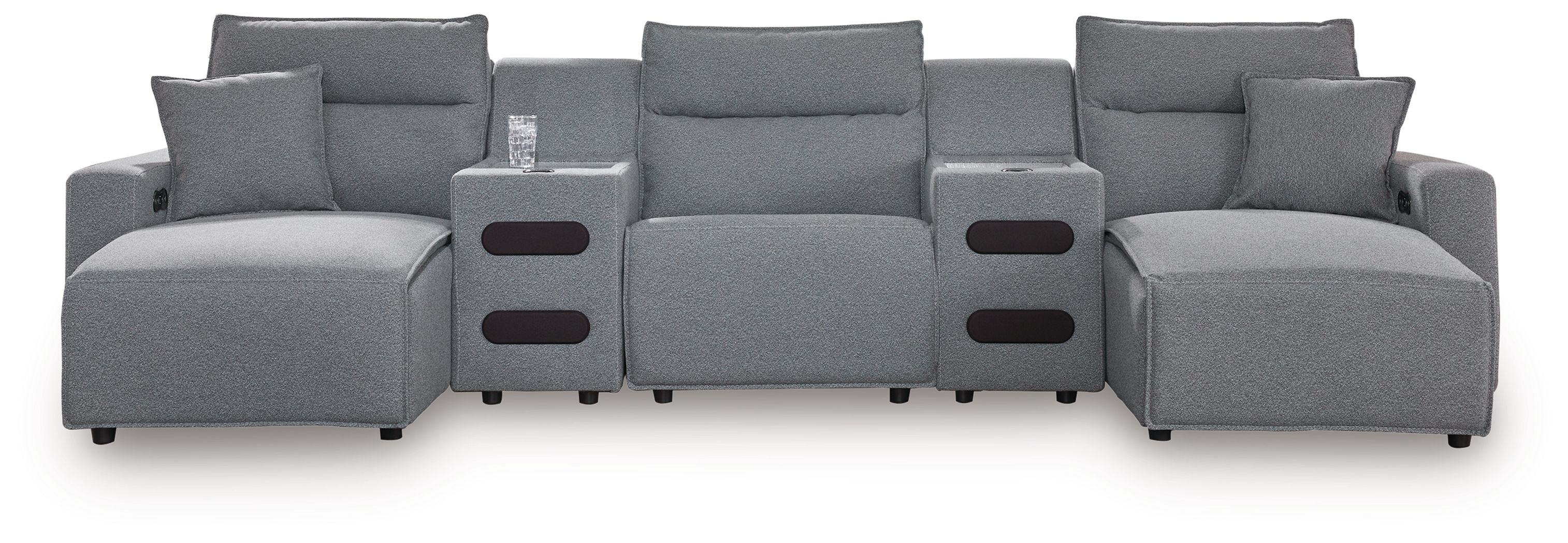 5 Pc · Power Reclining Sectional With Double Chaise And 2 Audio Consoles