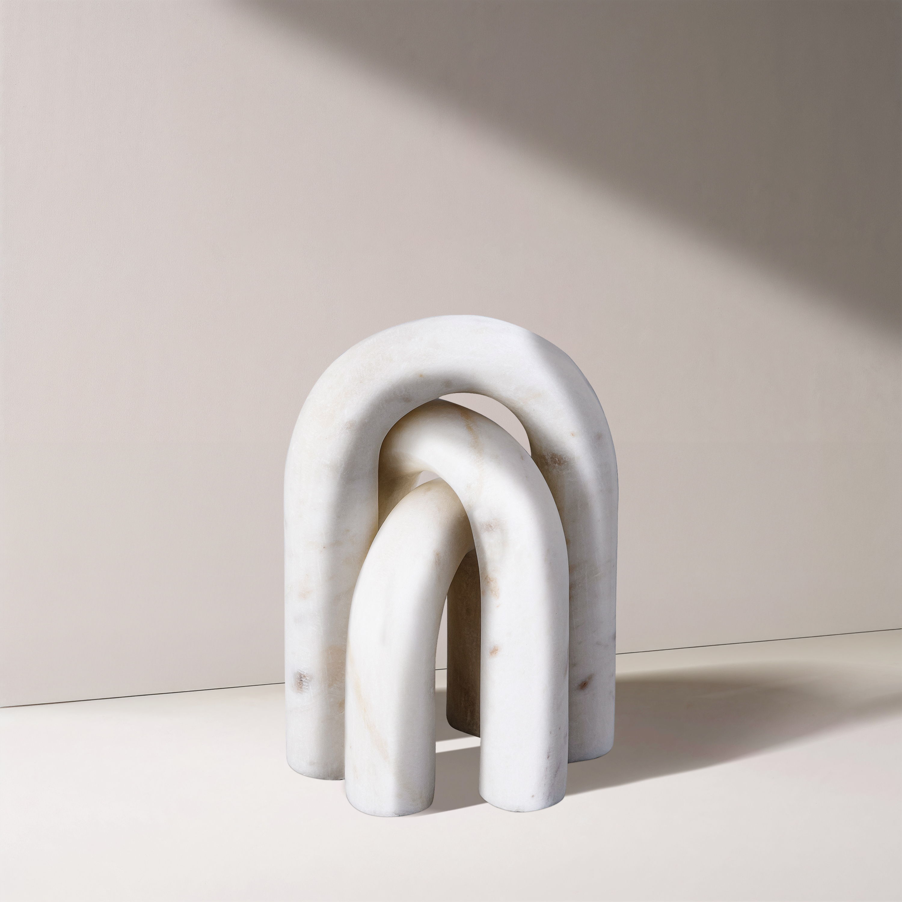 Arco - 3 Piece Marble Decorative Object - White