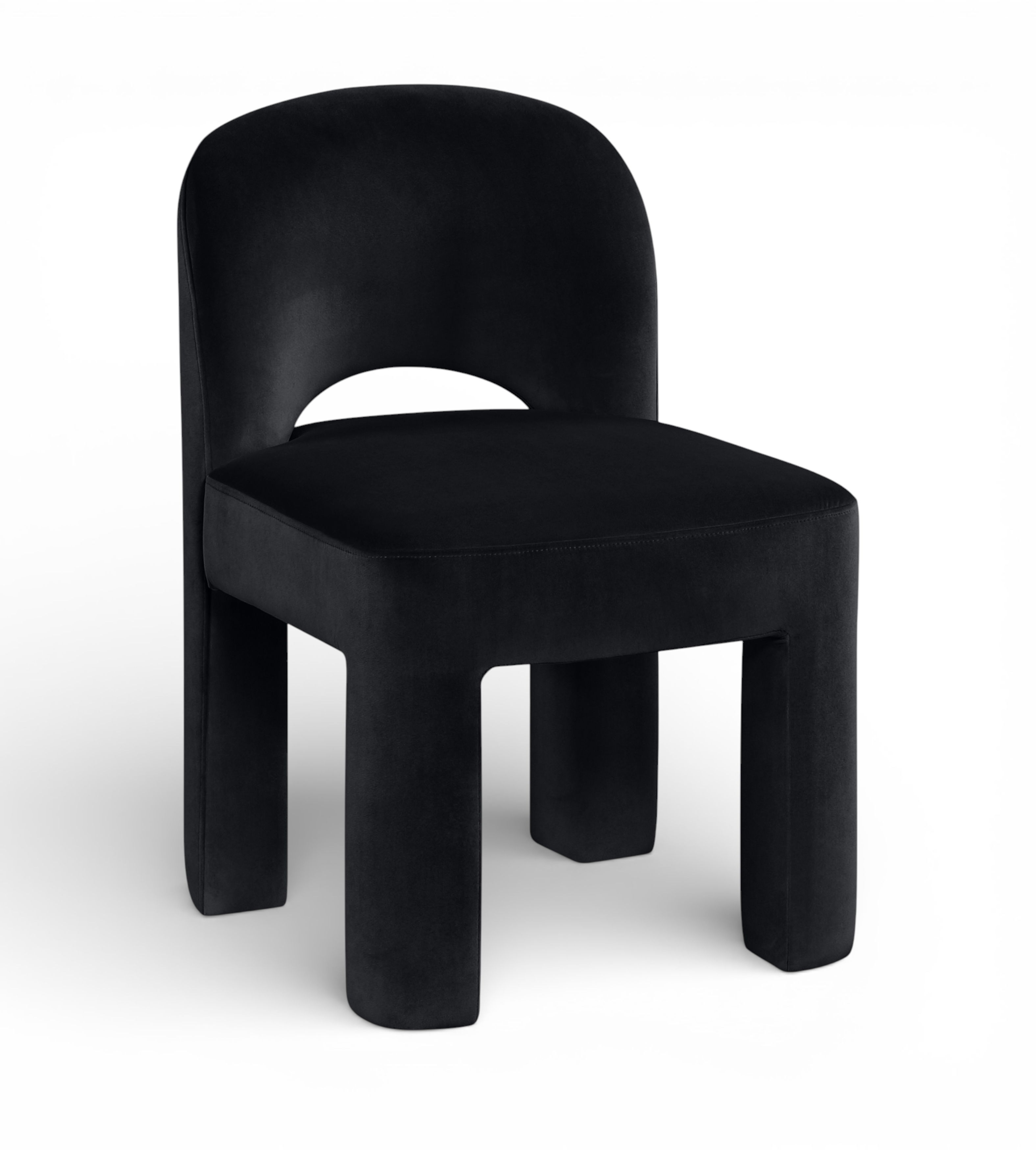 Celine - Velvet Performance Fabric Upholstered Dining Chair (Set of 2) - Black