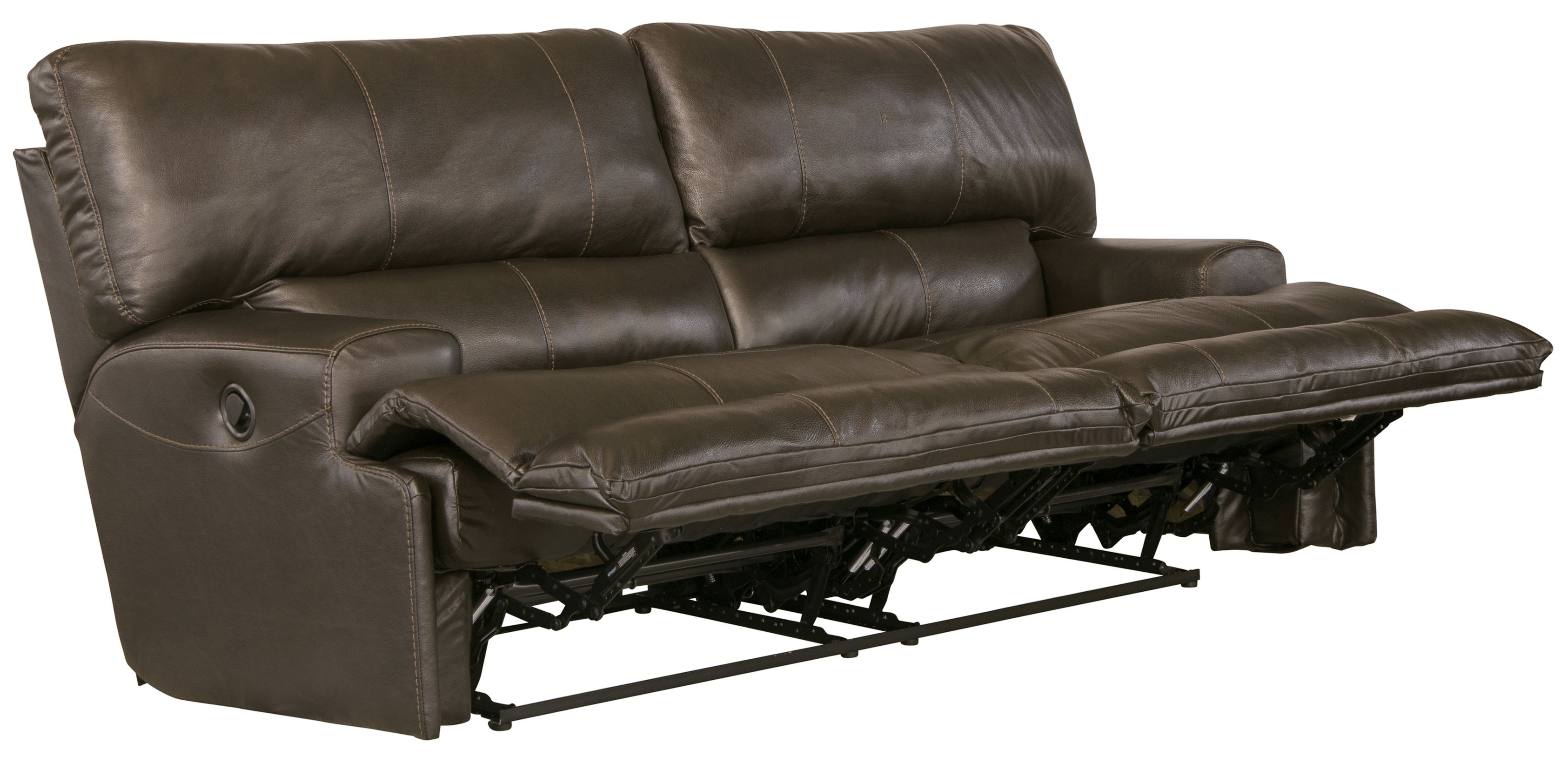 Wembley - Italian Leather Match Lay Flat Reclining Sofa - Steel