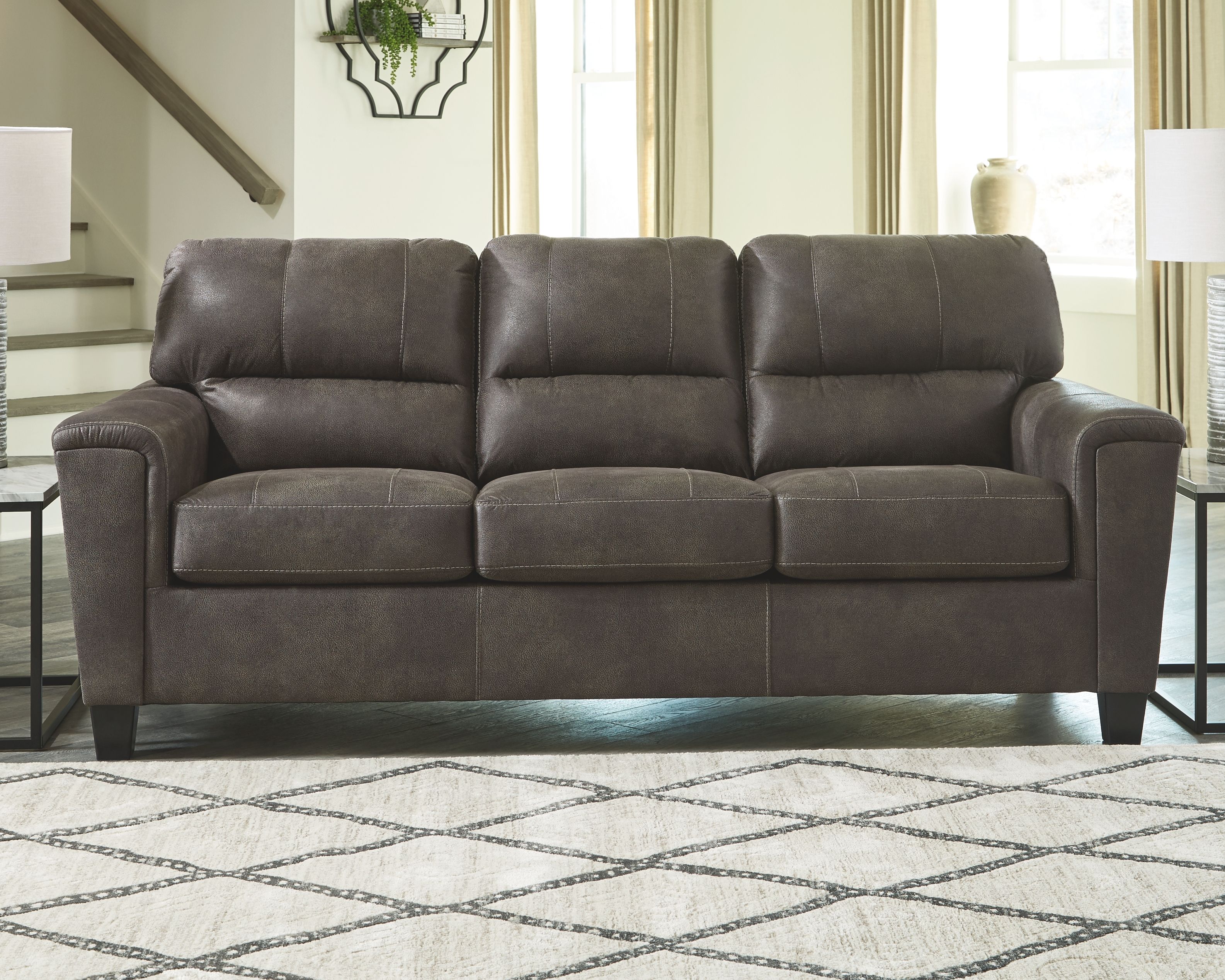 Ashley Furniture Navi - 3 Pc. - Sofa, Loveseat, Rocker Recliner - Smoke - Image 3