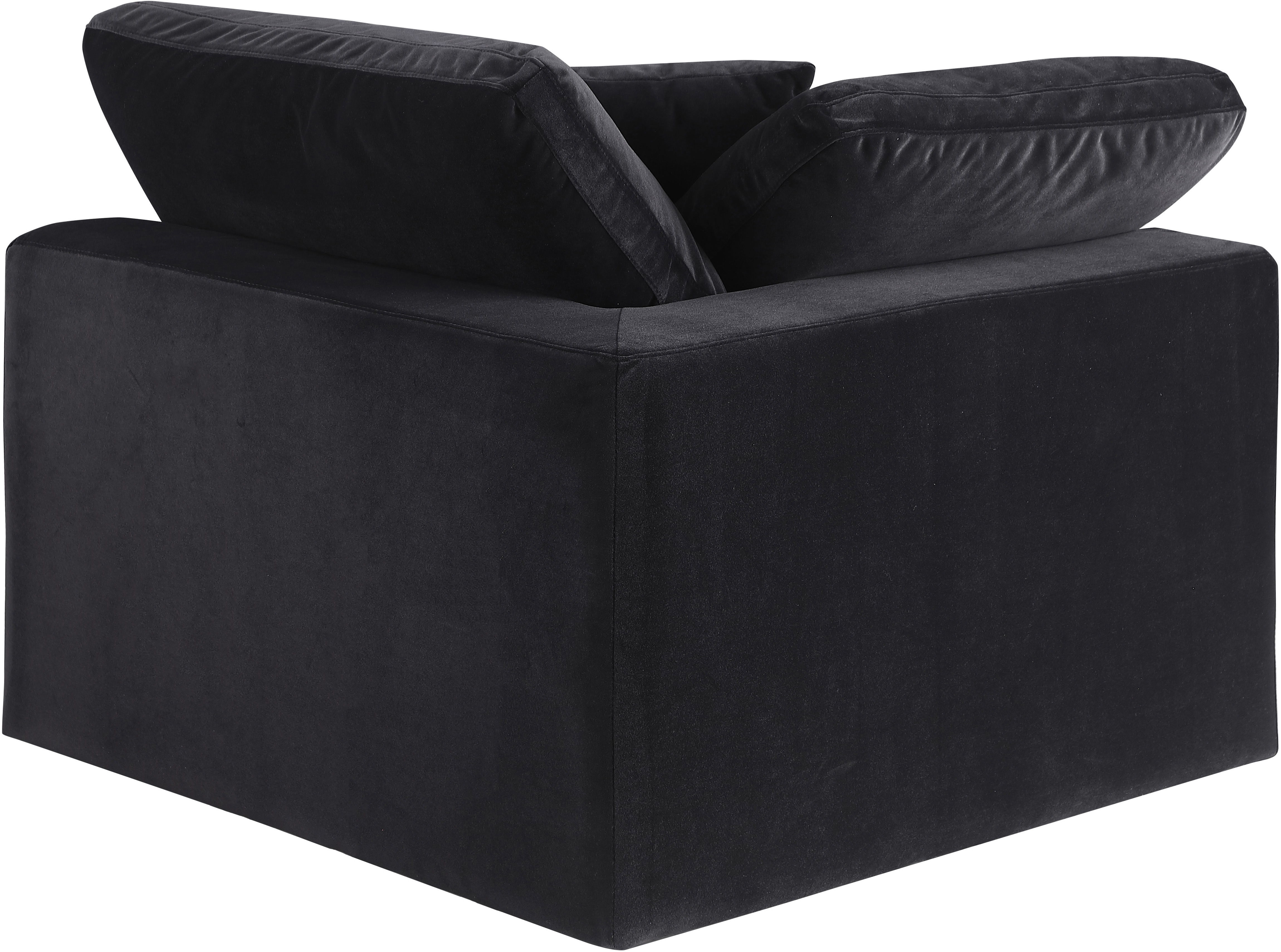 Comfy - Velvet Corner Chair - Black