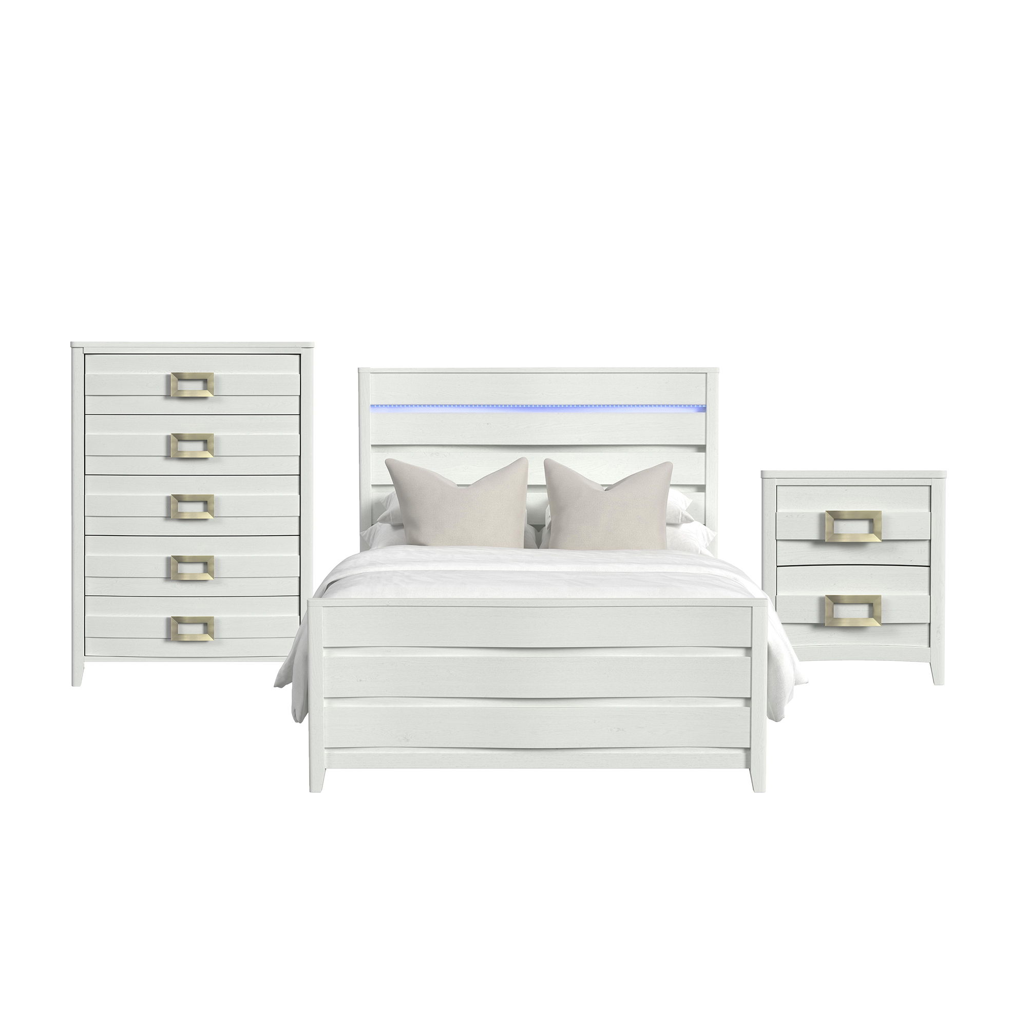 Full · 3 Pc · Bedroom Set With LED