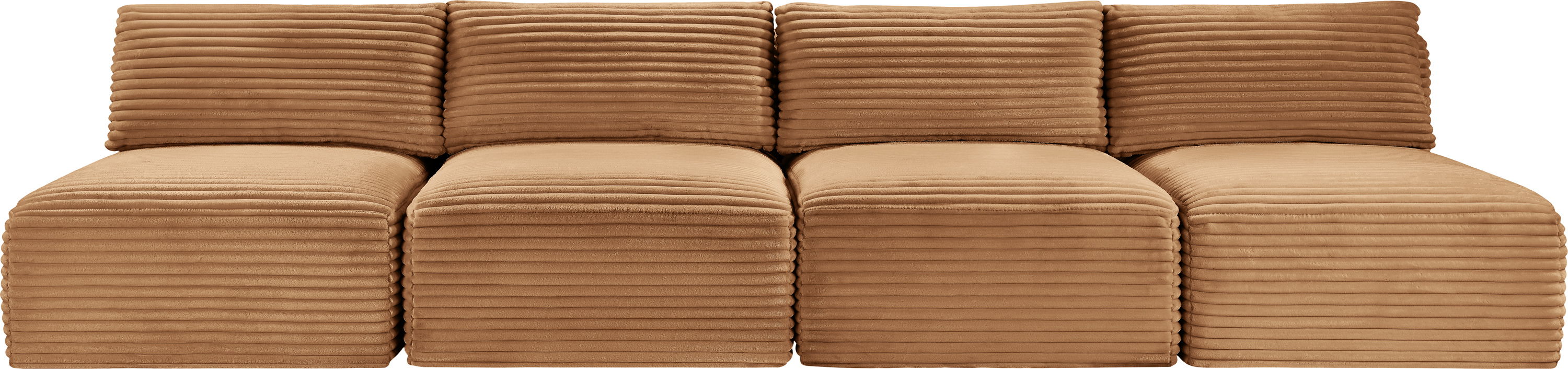 Shaggy - 4 Piece Modular Armless Sofa - Saddle