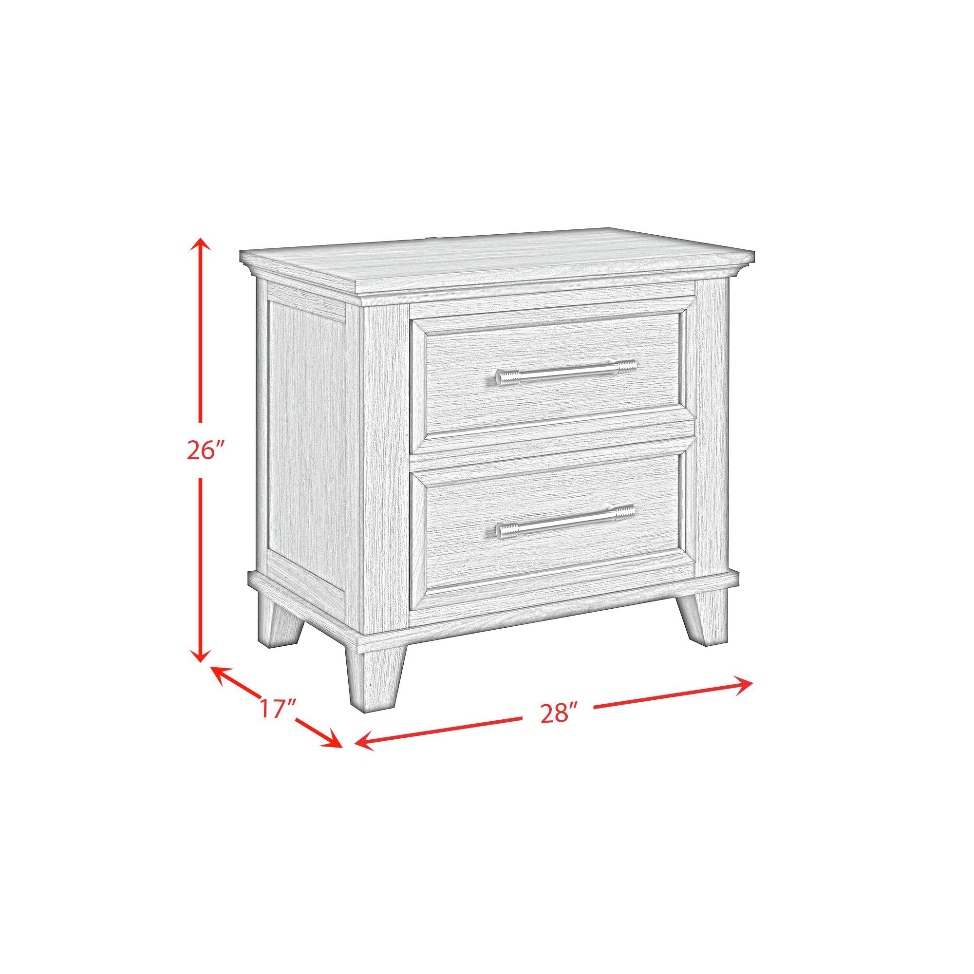 Canterbury - 2-Drawer Nightstand With USB - Gray