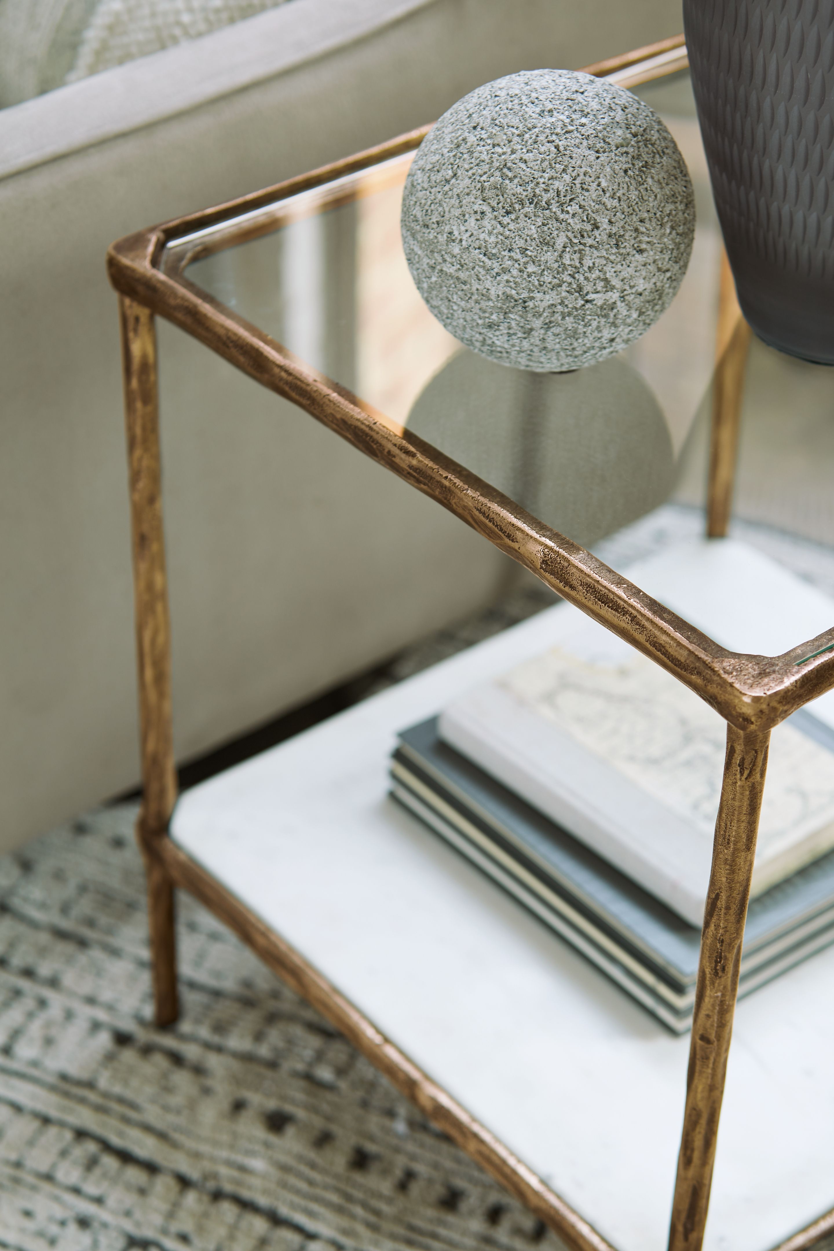 Ashley Furniture Ryandale - Accent Table - Antique Brass Finish - Image 5