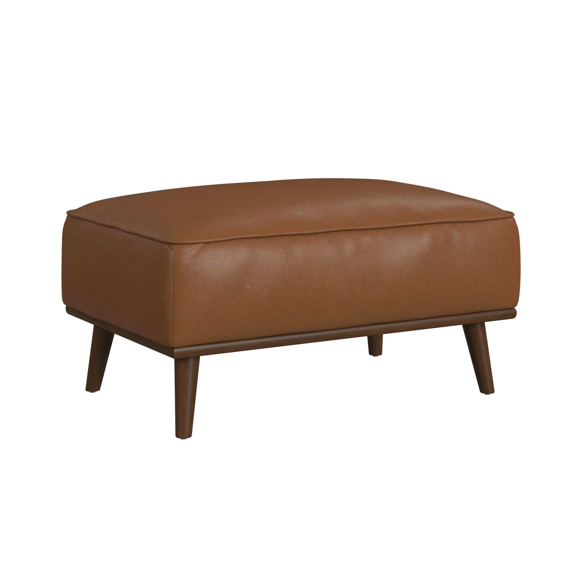 Destiny - Ottoman With Wood Base - Pebble Tan