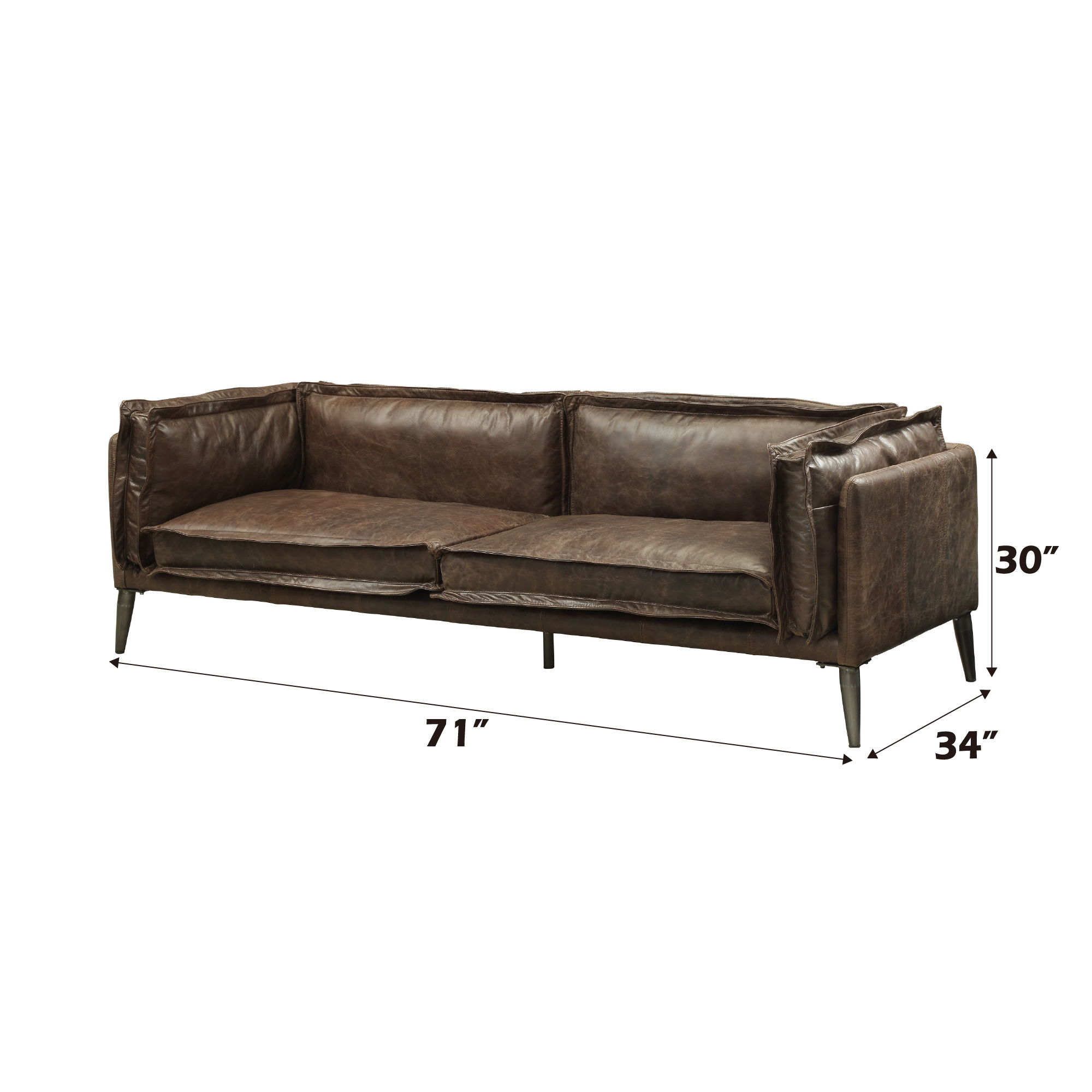 Porchester - Loveseat - Distress Chocolate Top Grain Leather, dark brown, view 4