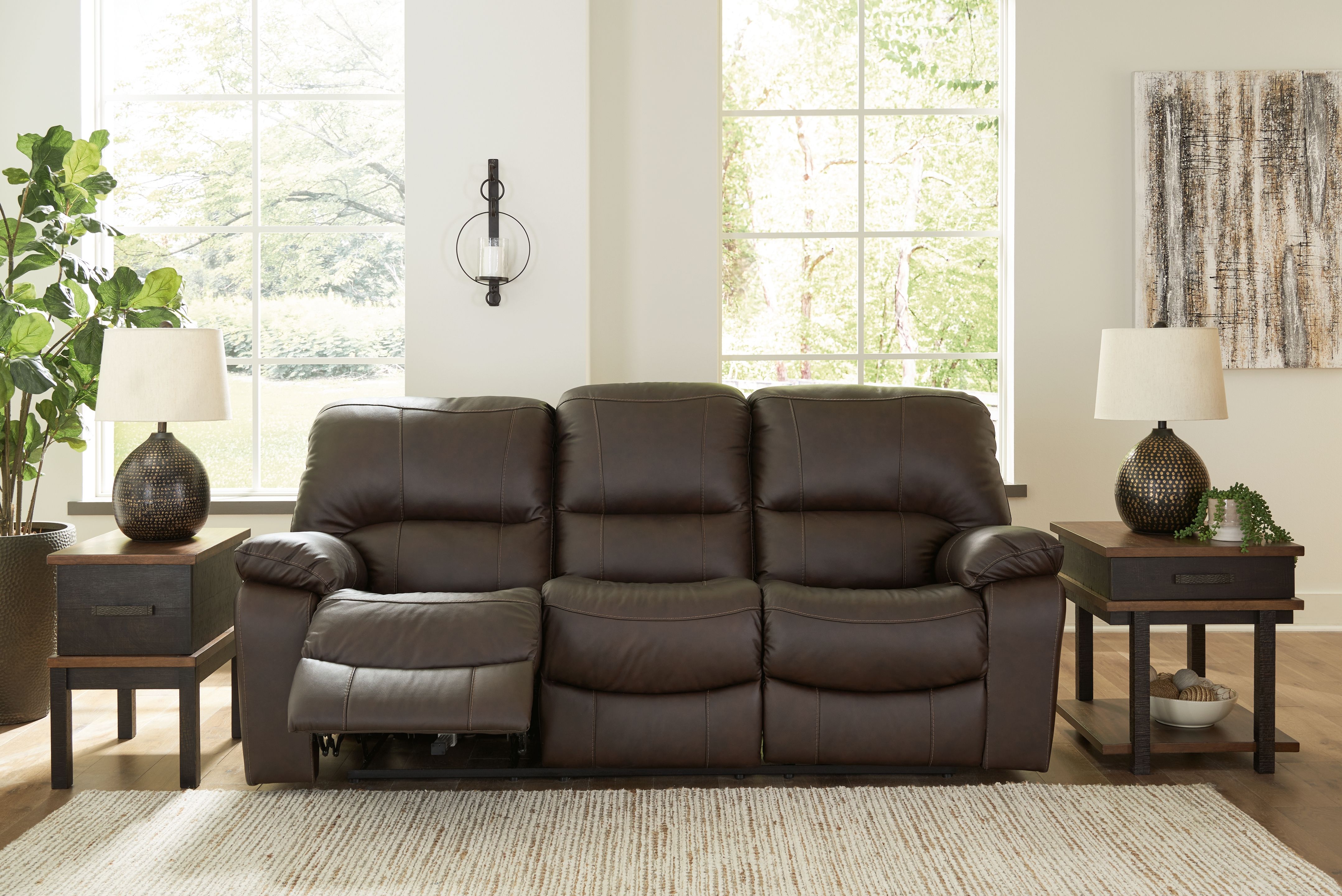 Leesworth - Power Reclining Sofa - Dark Brown