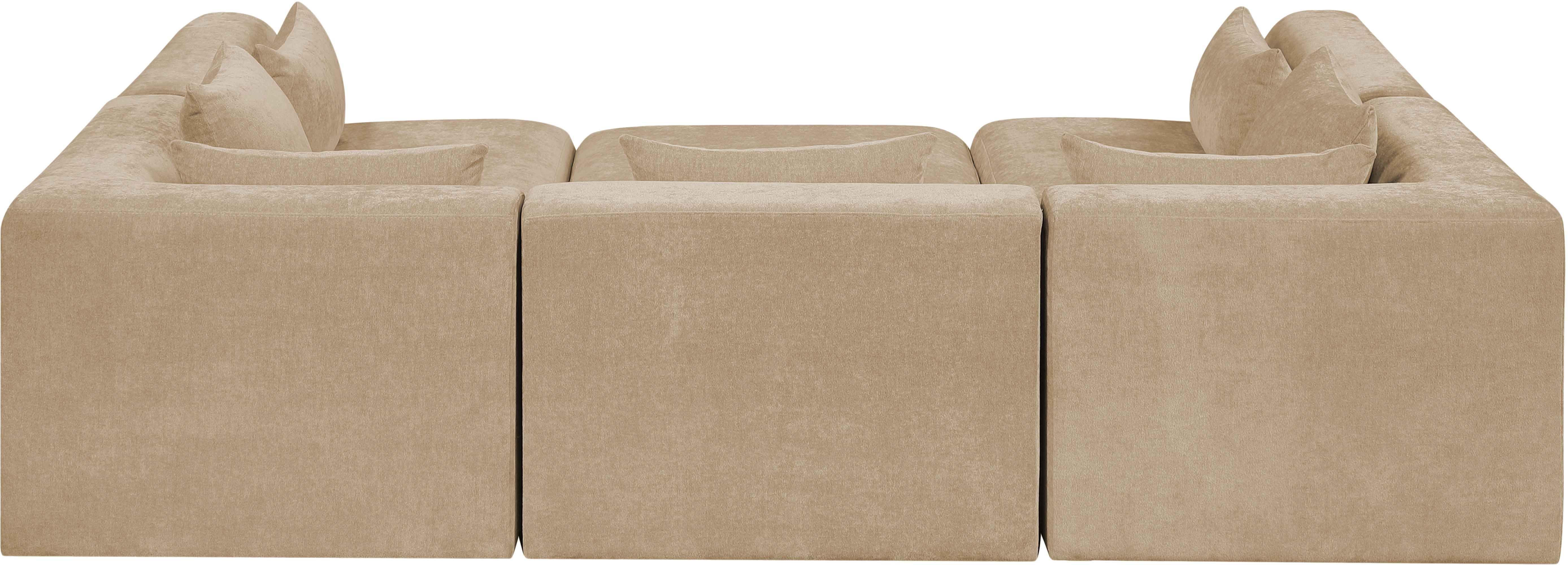 Stellar - 6 Piece Chenille Fabric 114" Upholstered Modular Sectional - Beige