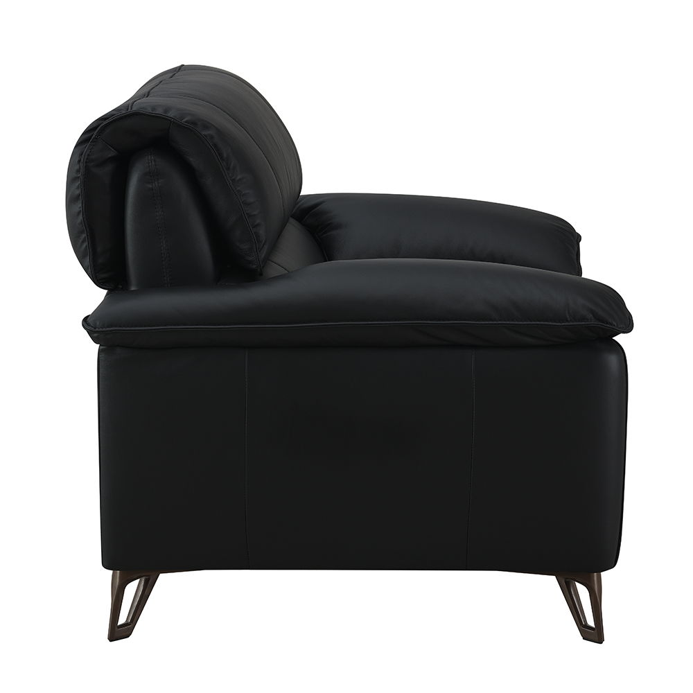 Eilene - Loveseat - Black Top Grain Leather, black, view 2