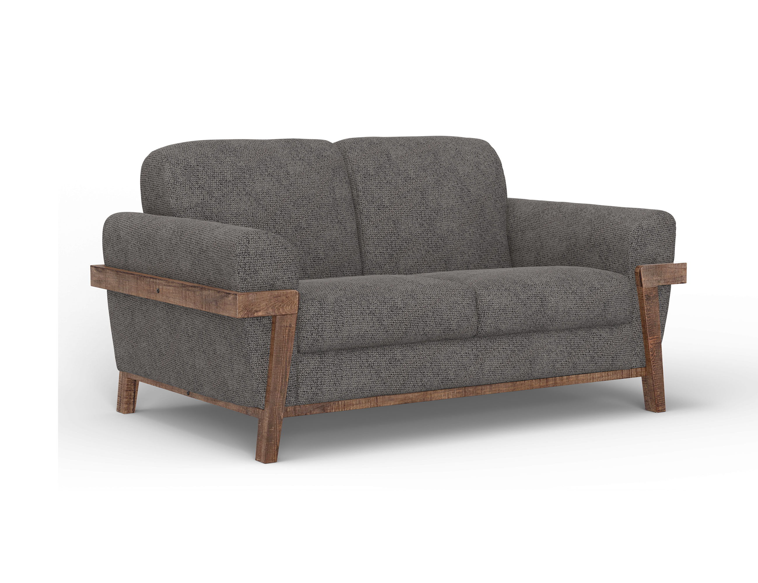 International Furniture Direct Loft Brown - Loveseat - Iron Gray