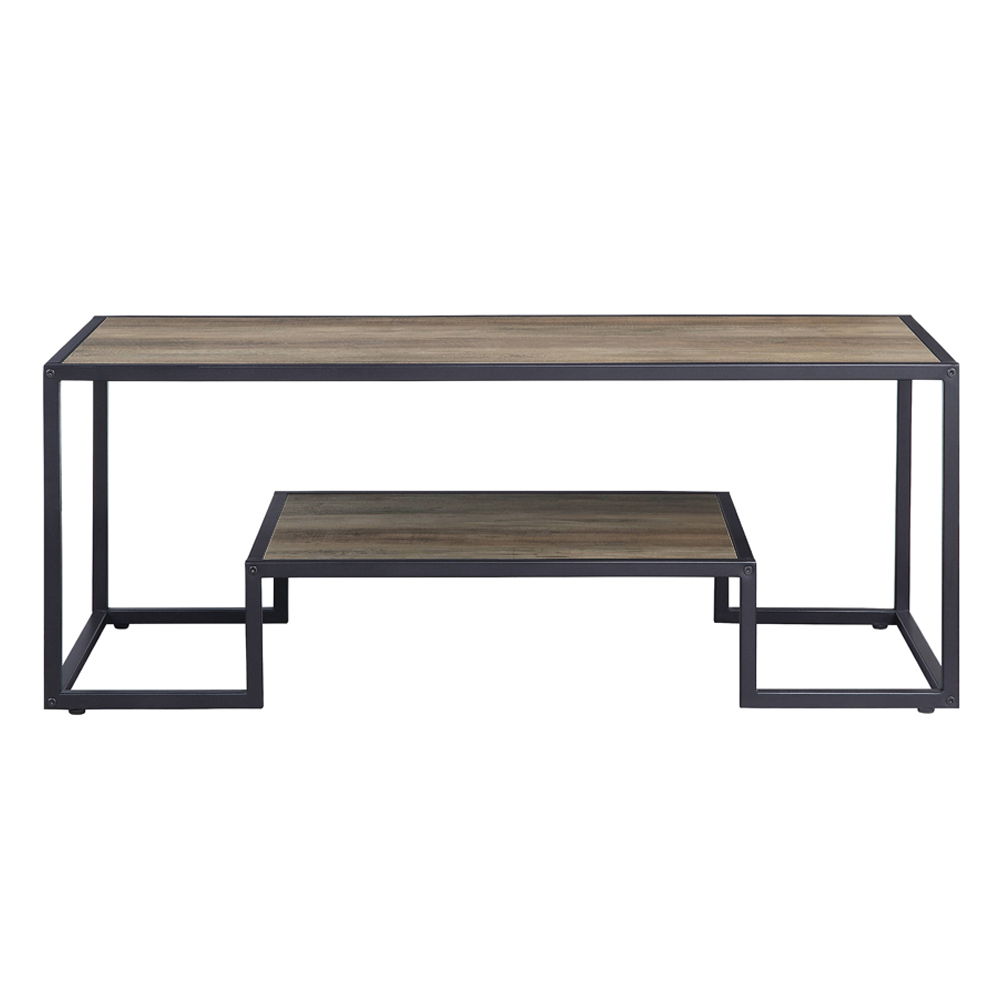 Idella - Coffee Table - Rustic Oak & Black, black, view 8