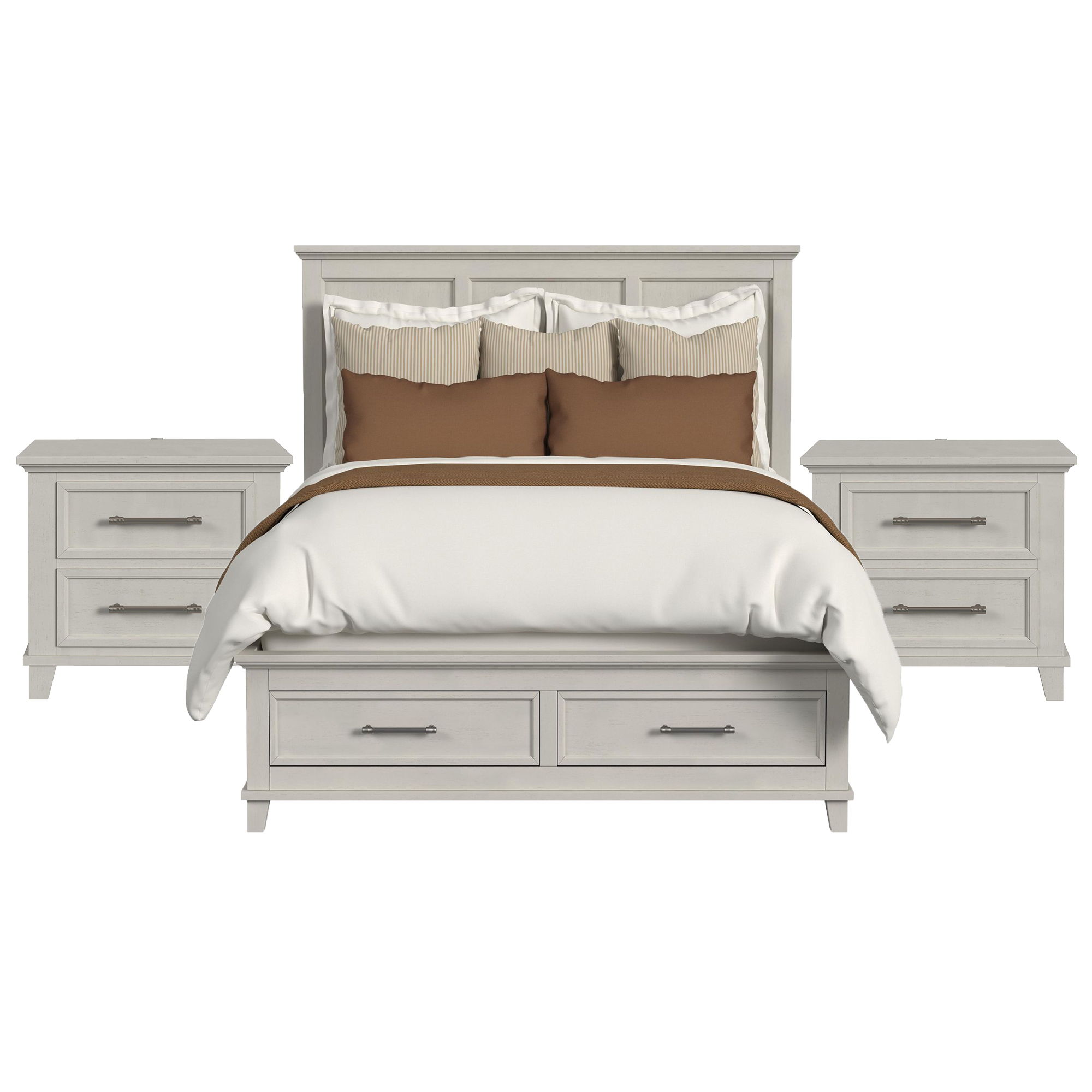 Queen · 3 Pc · Bedroom Set With 2 Nightstands
