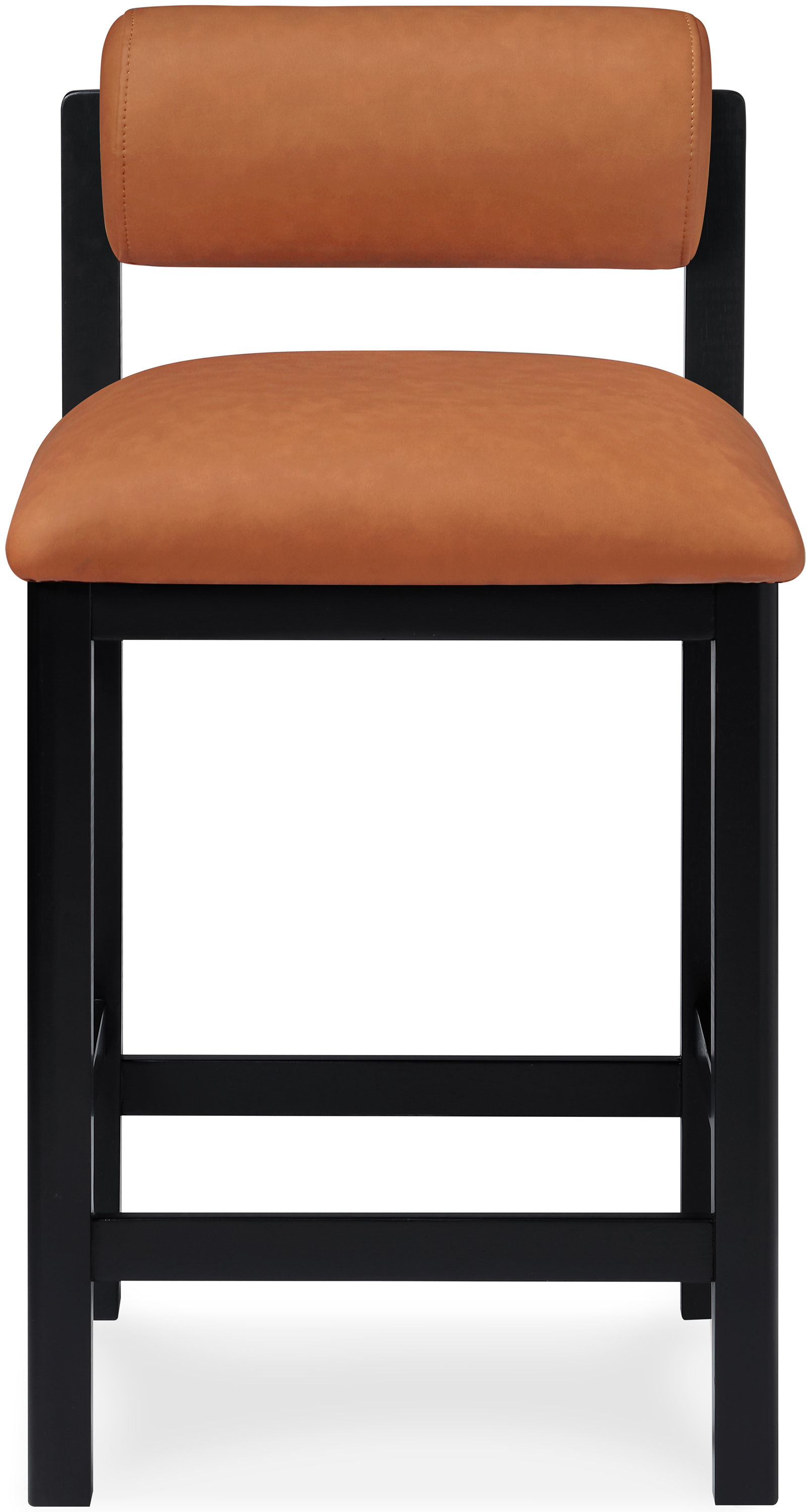 Roundhill - Vegan Leather Upholstered Counter Stool - Cognac