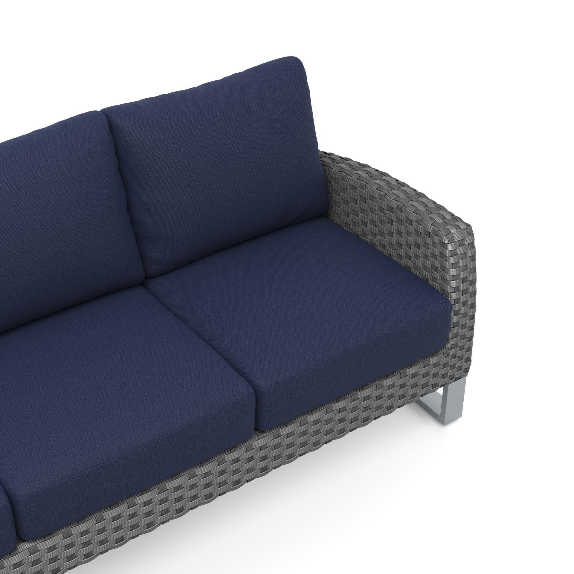 Fiji - 2 Piece Outdoor Set (Sofa & Slat Top Coffee Table Set) - Blue, blue, view 4