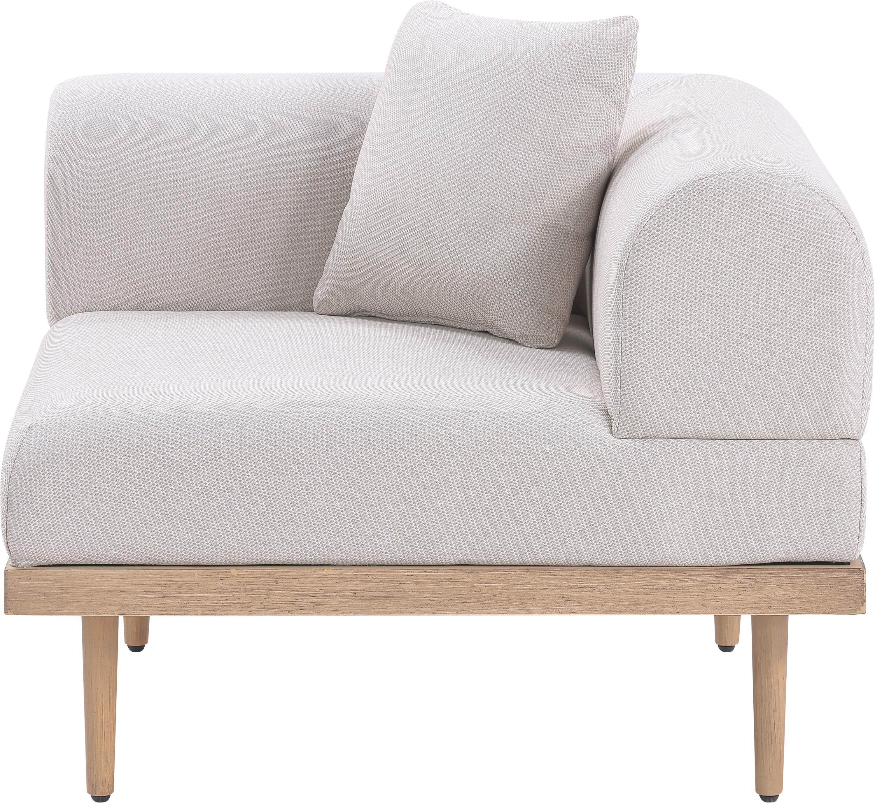Laguna - Resilient Water Resistant Fabric Upholstered Outdoor Patio Modular Corner Chair - Beige