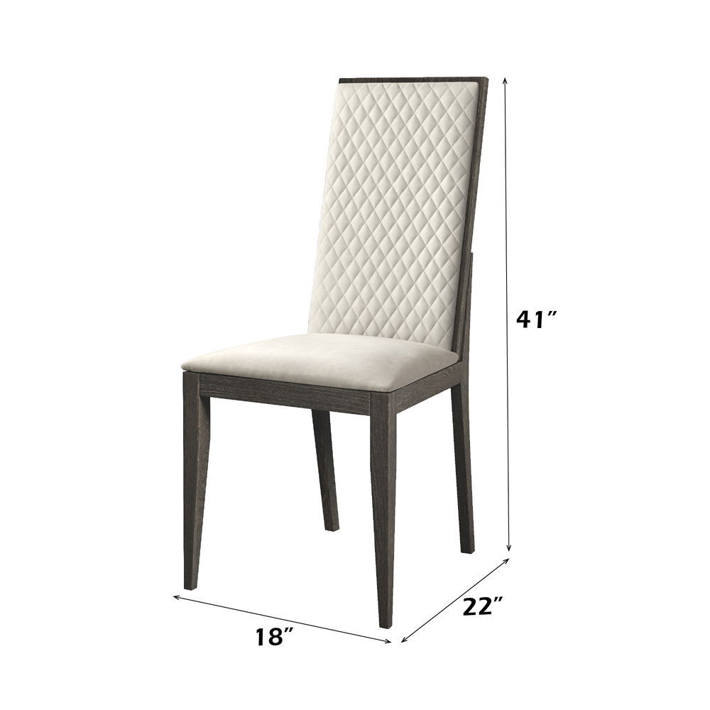 Venezia - Synthetic Leather Side Chair (Set of 2) - Gray, gray, view 5