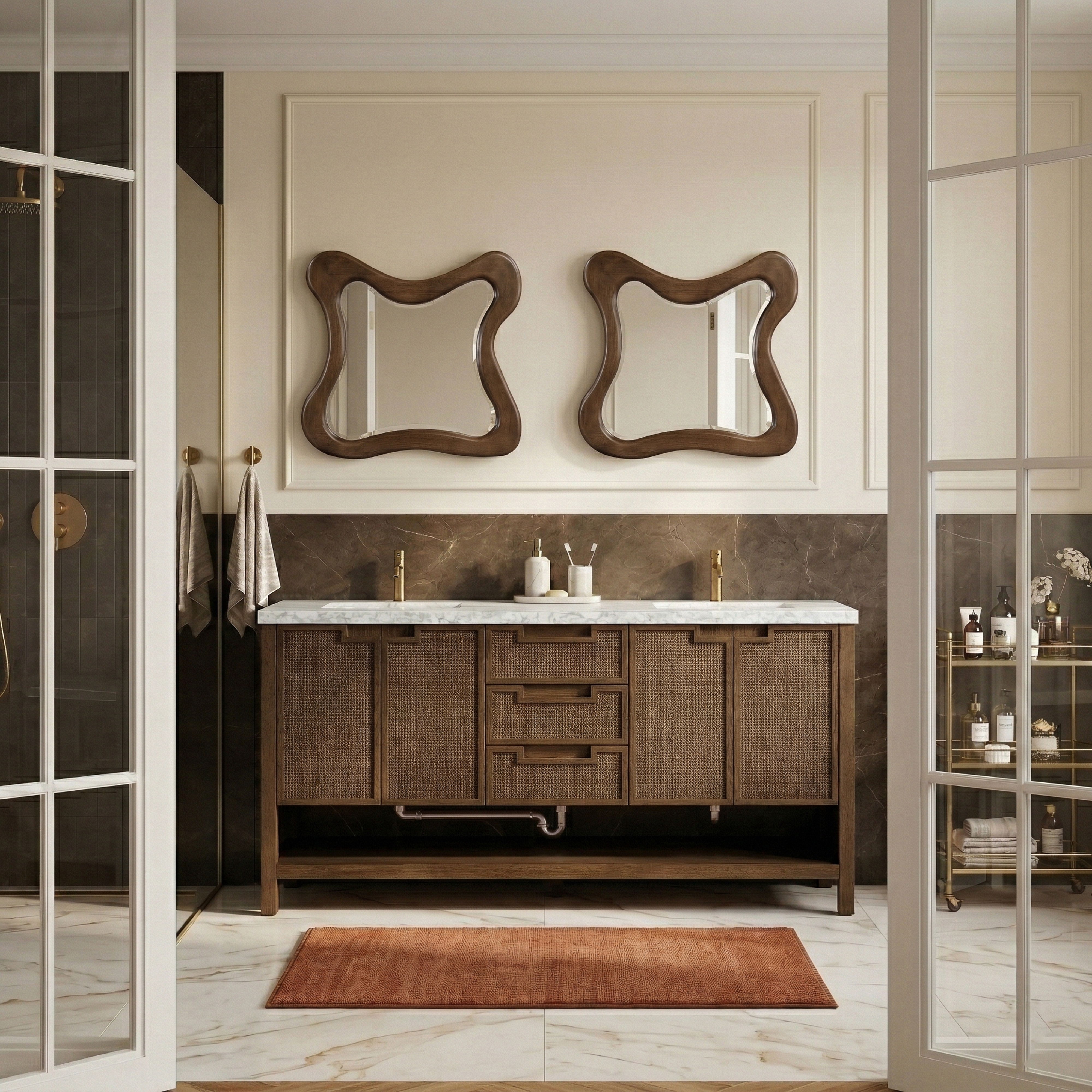 Soren - 72'' Bathroom Vanity - Brown / Gray