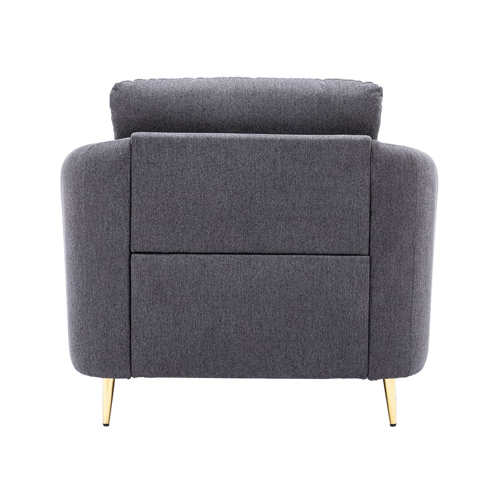 Yuina - Chair - Gray Linen, dark gray, view 3