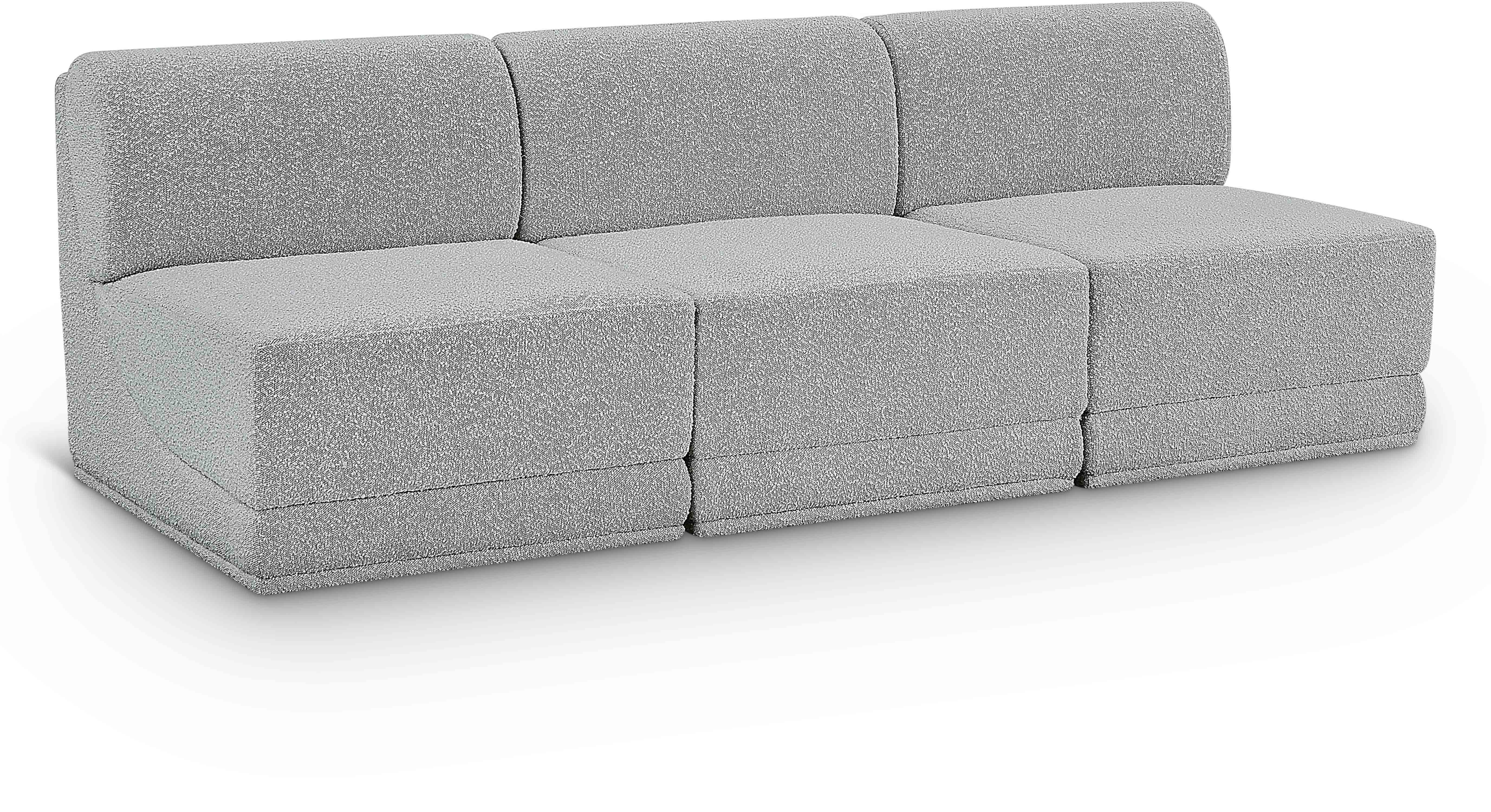 Ollie - 3 Seat Armless Modular Sofa - Gray