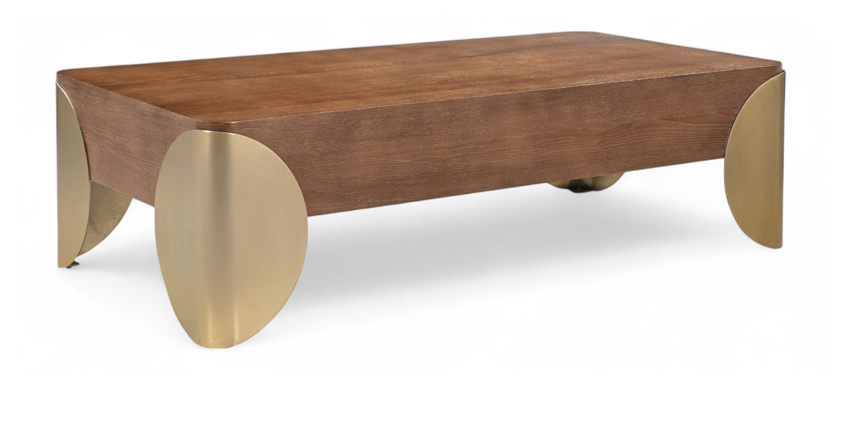 Cazari - Oak Wood And Iron Coffee Table - Brown