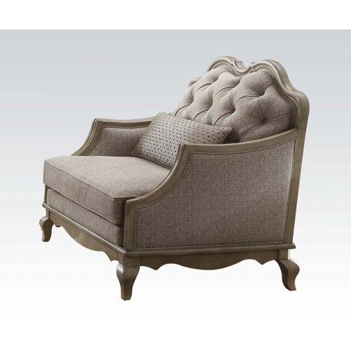 Chelmsford - Chair With Pillow - Beige Fabric & Antique Taupe, beige