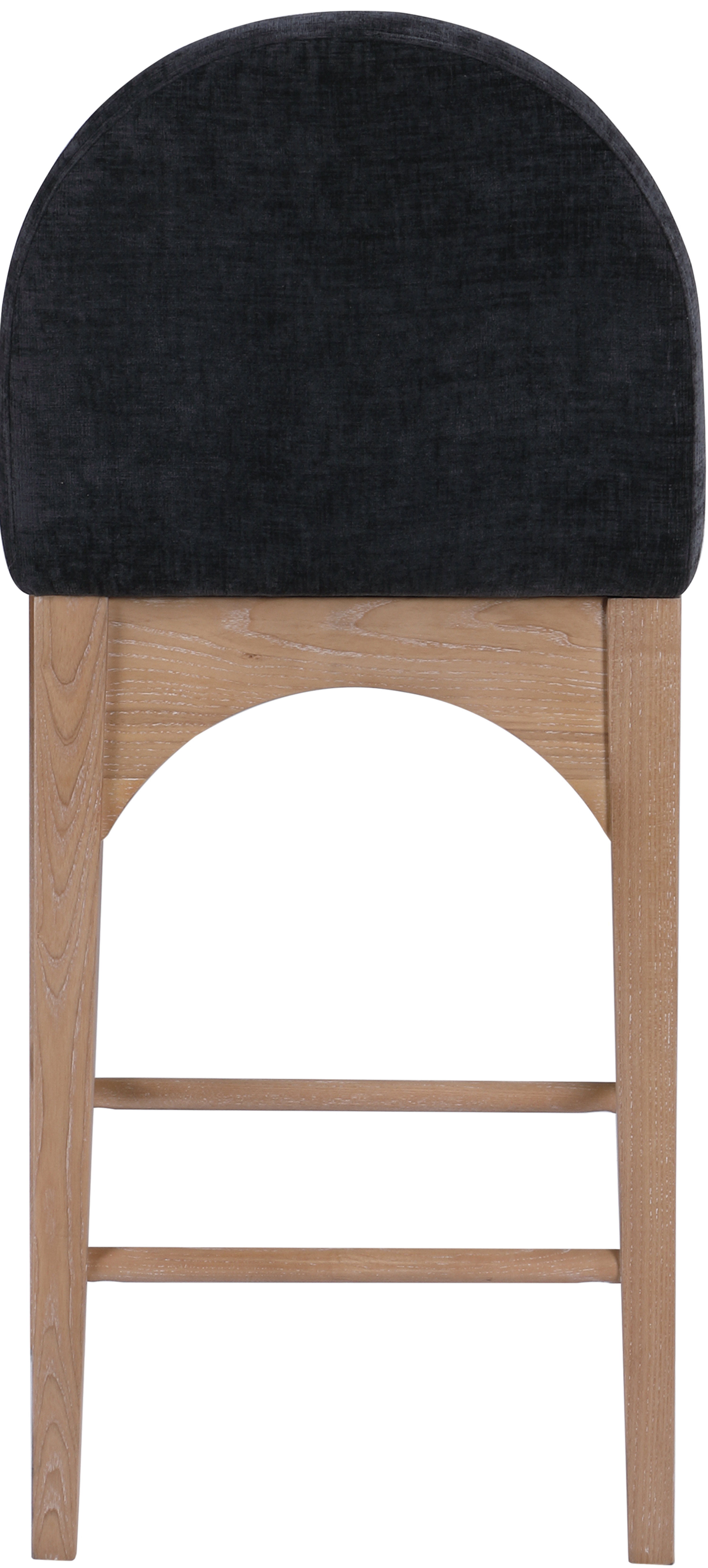 Waldorf - Chenille Stool With Natural Legs - Black