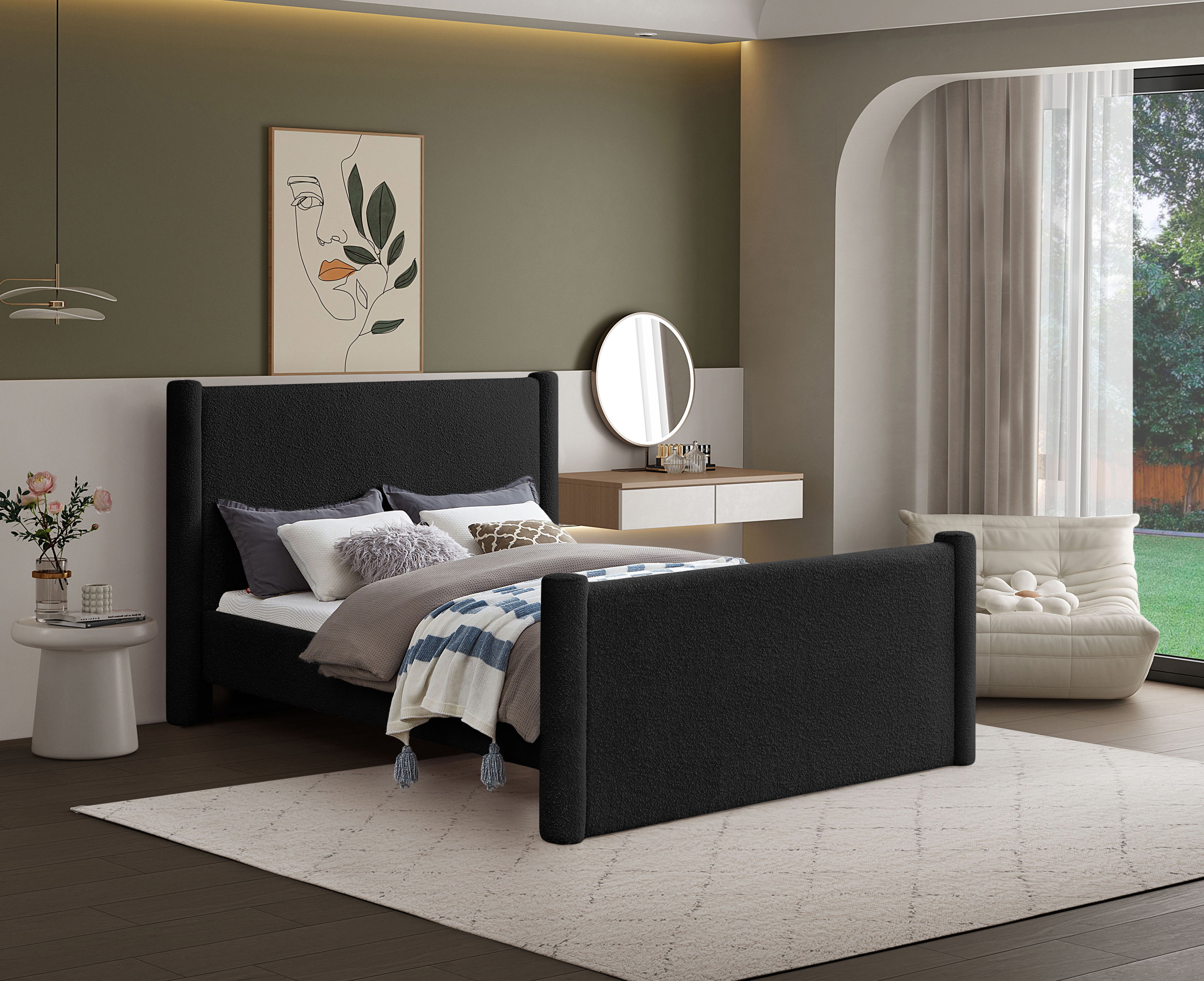 Elias - Boucle King Bed - Black