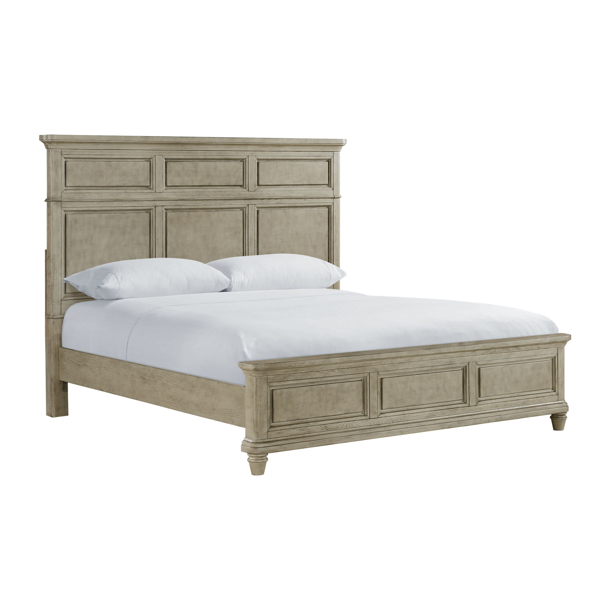 Whit-Ash - King Panel Bed - Light Gray