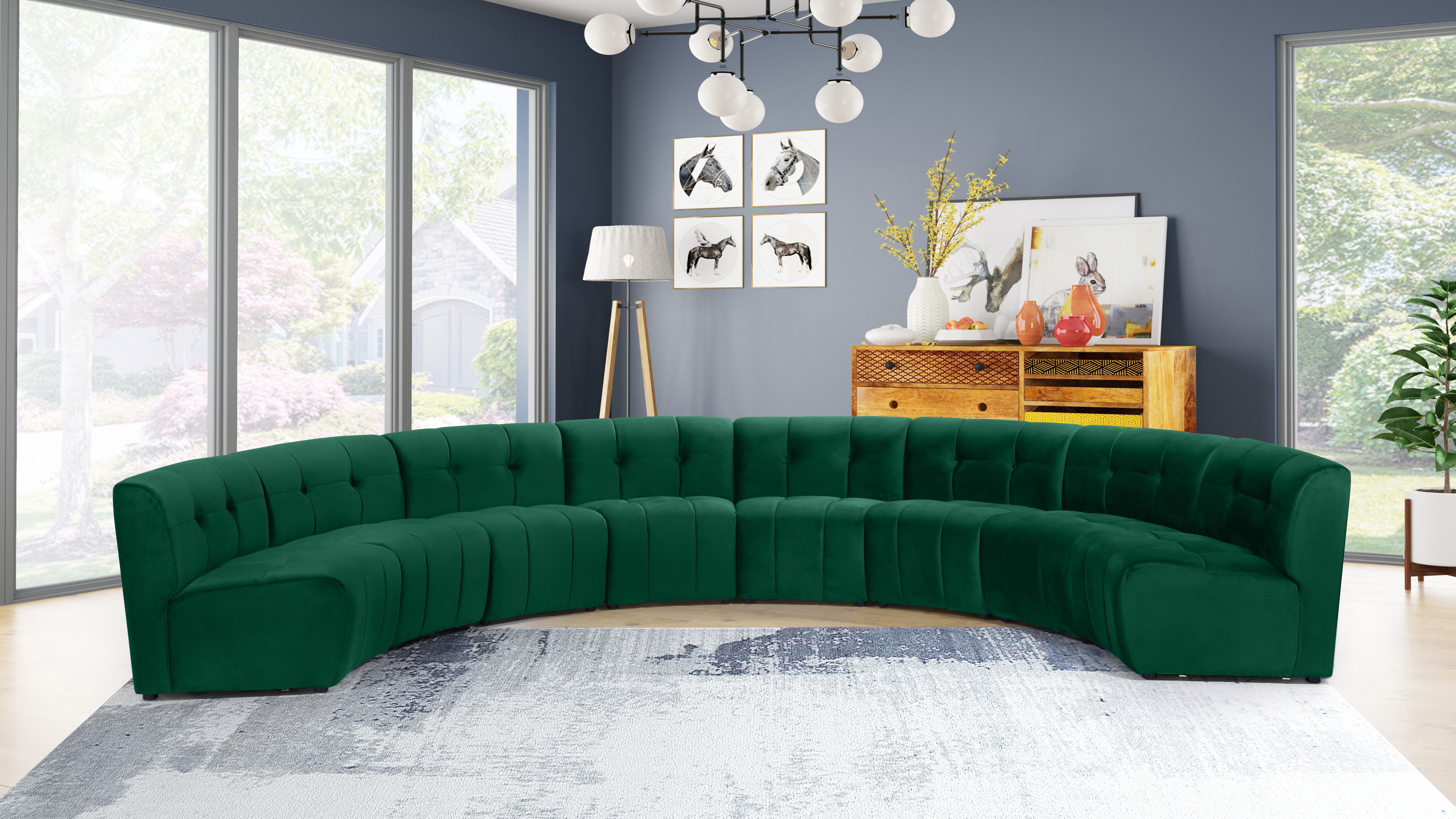 Limitless - 8 Piece Modular Sectional - Green