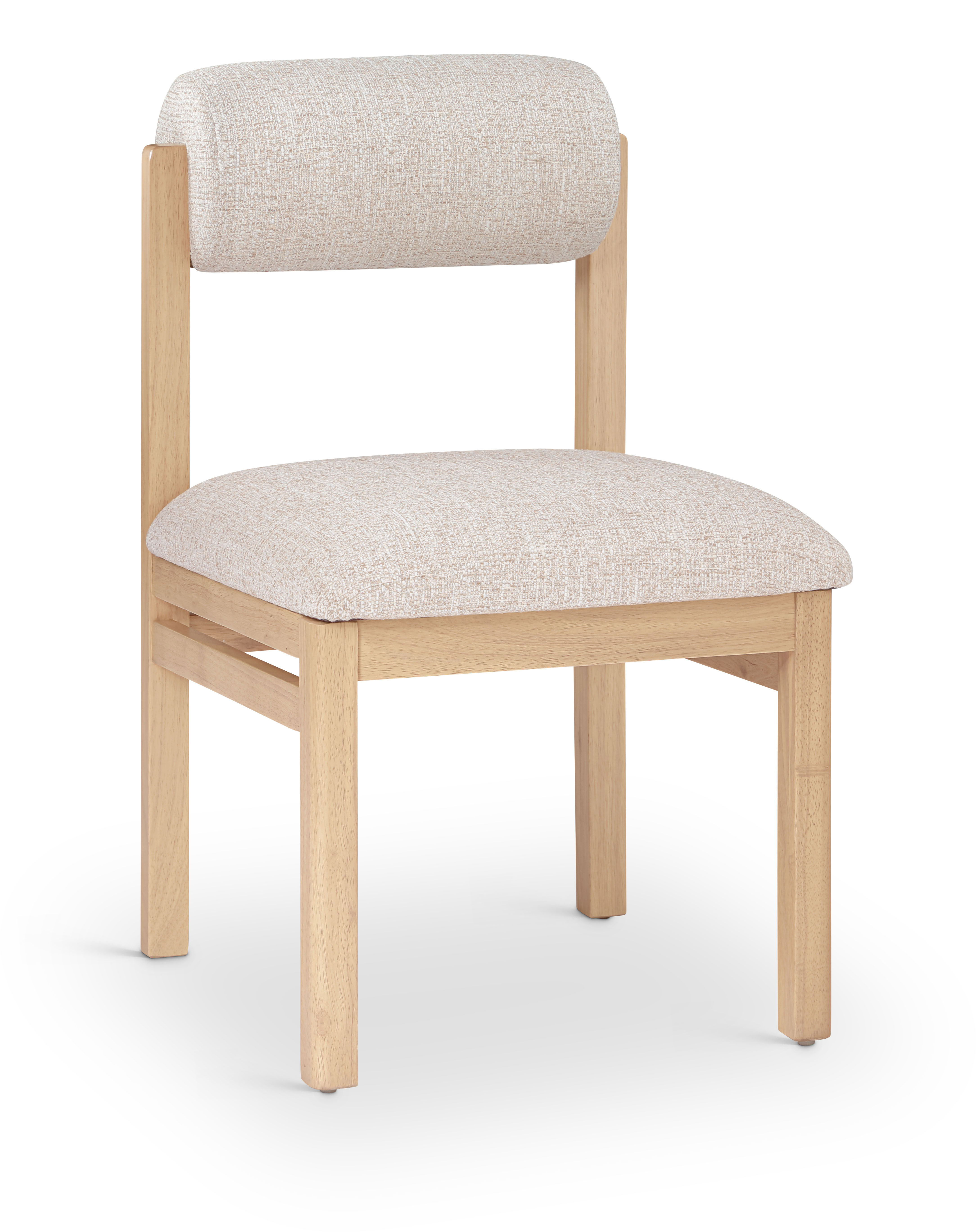 Roundhill - Linen Textured Fabric Upholstered Dining Chair (Set of 2) - Beige