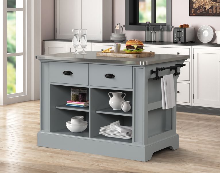 Urrur - Kitchen Island - Gray, gray