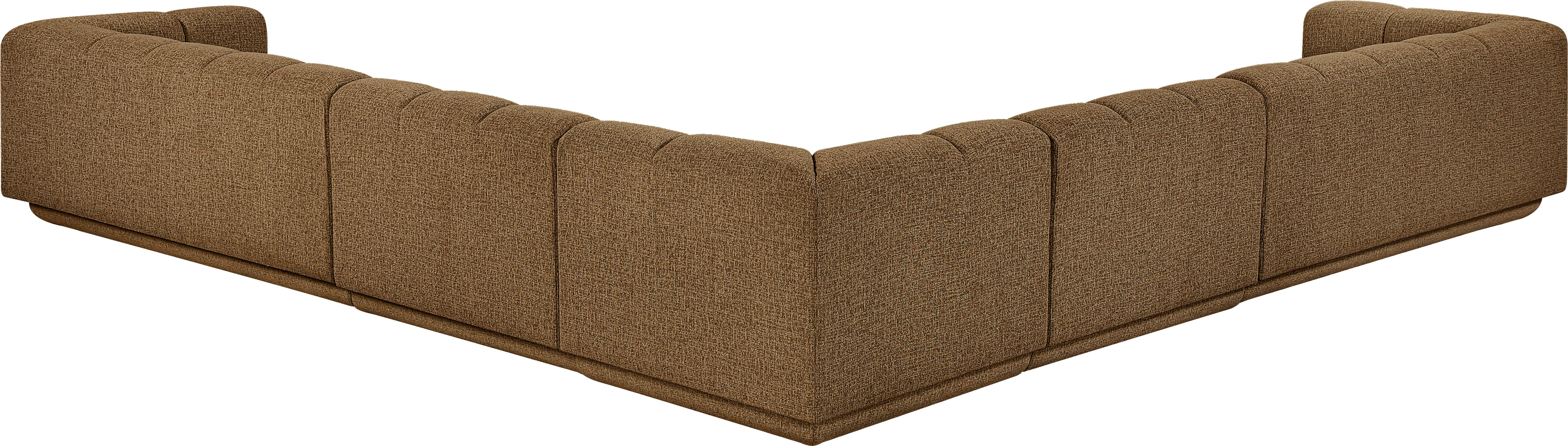 Modari - Fabric Upholstered 5 Piece Modular Sectional - Brown