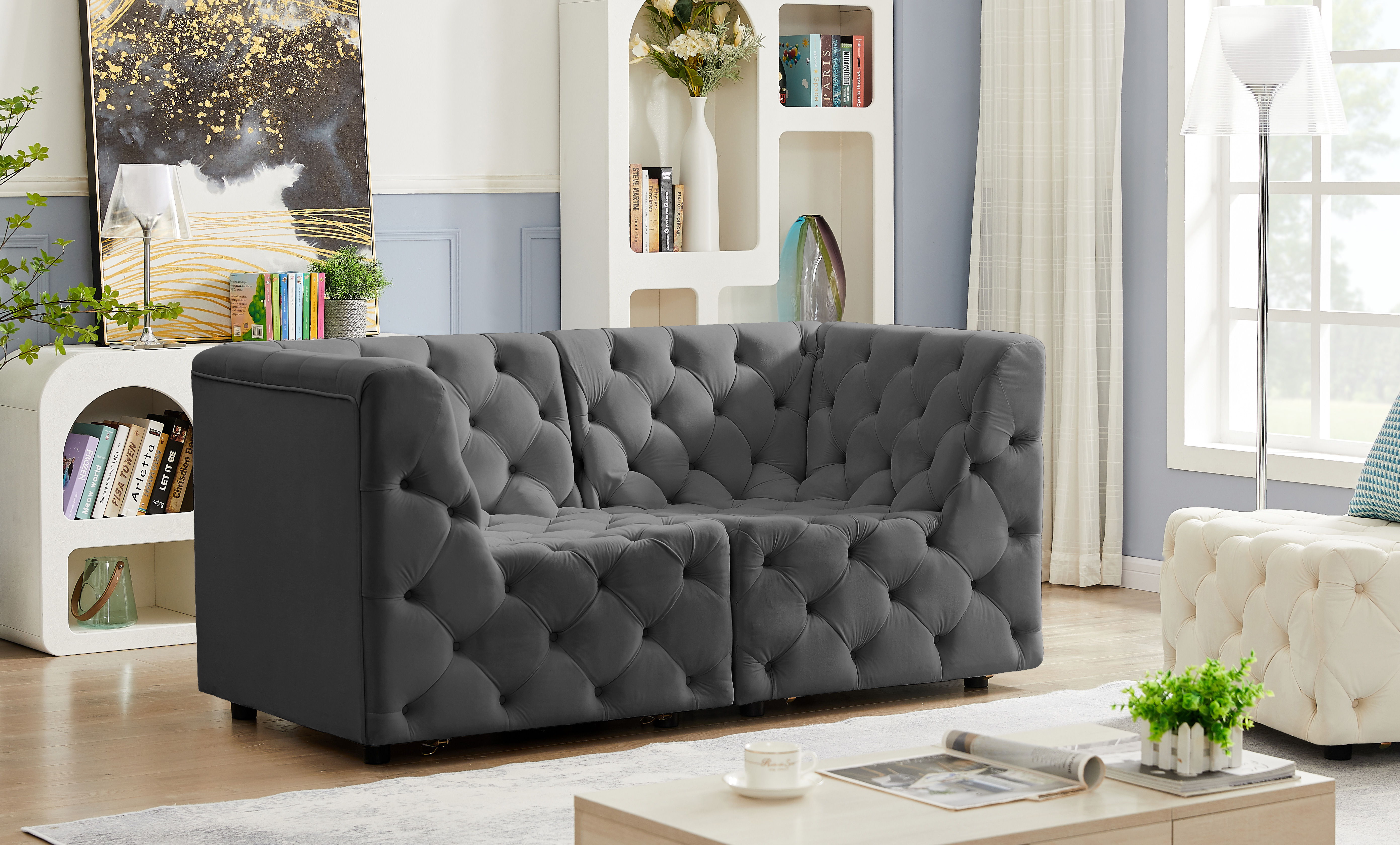 Tuft - 2 Piece Modular Sofa - Gray