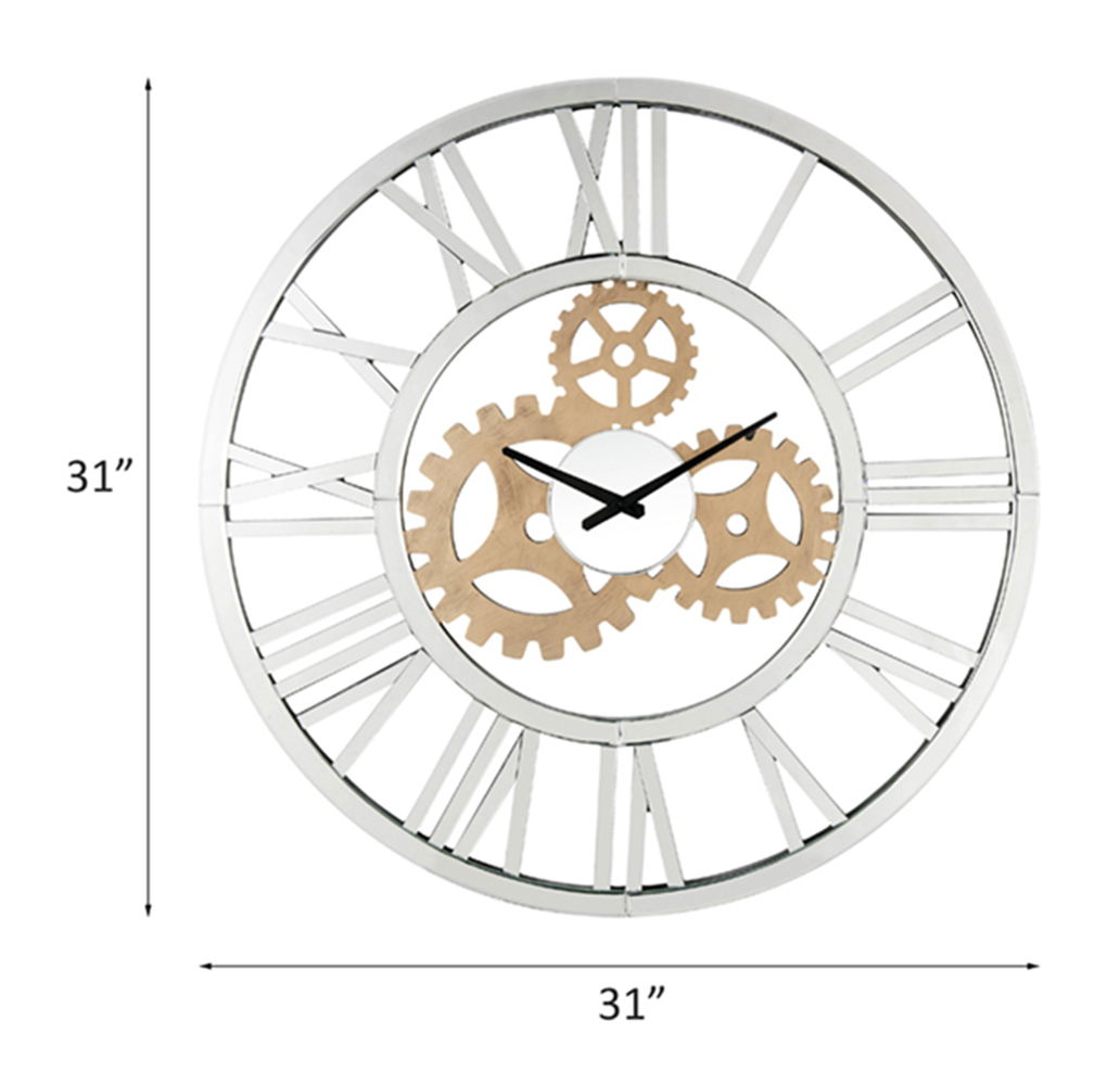 Dominic - Wall Clock - Mirrored, silver, view 3