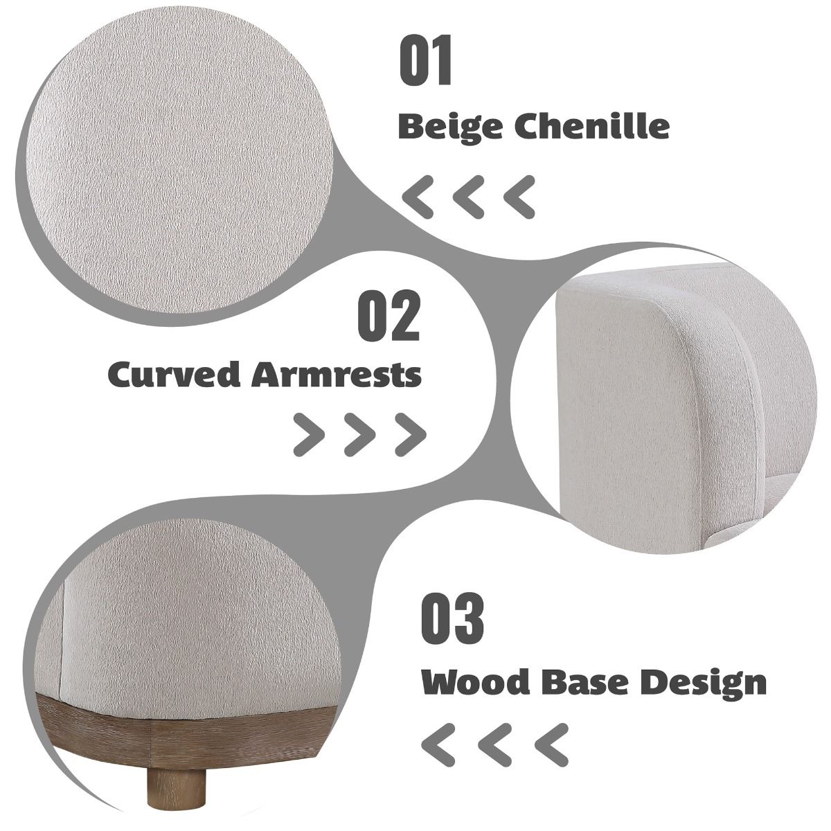 Duncan - Chair - Beige, white, view 8