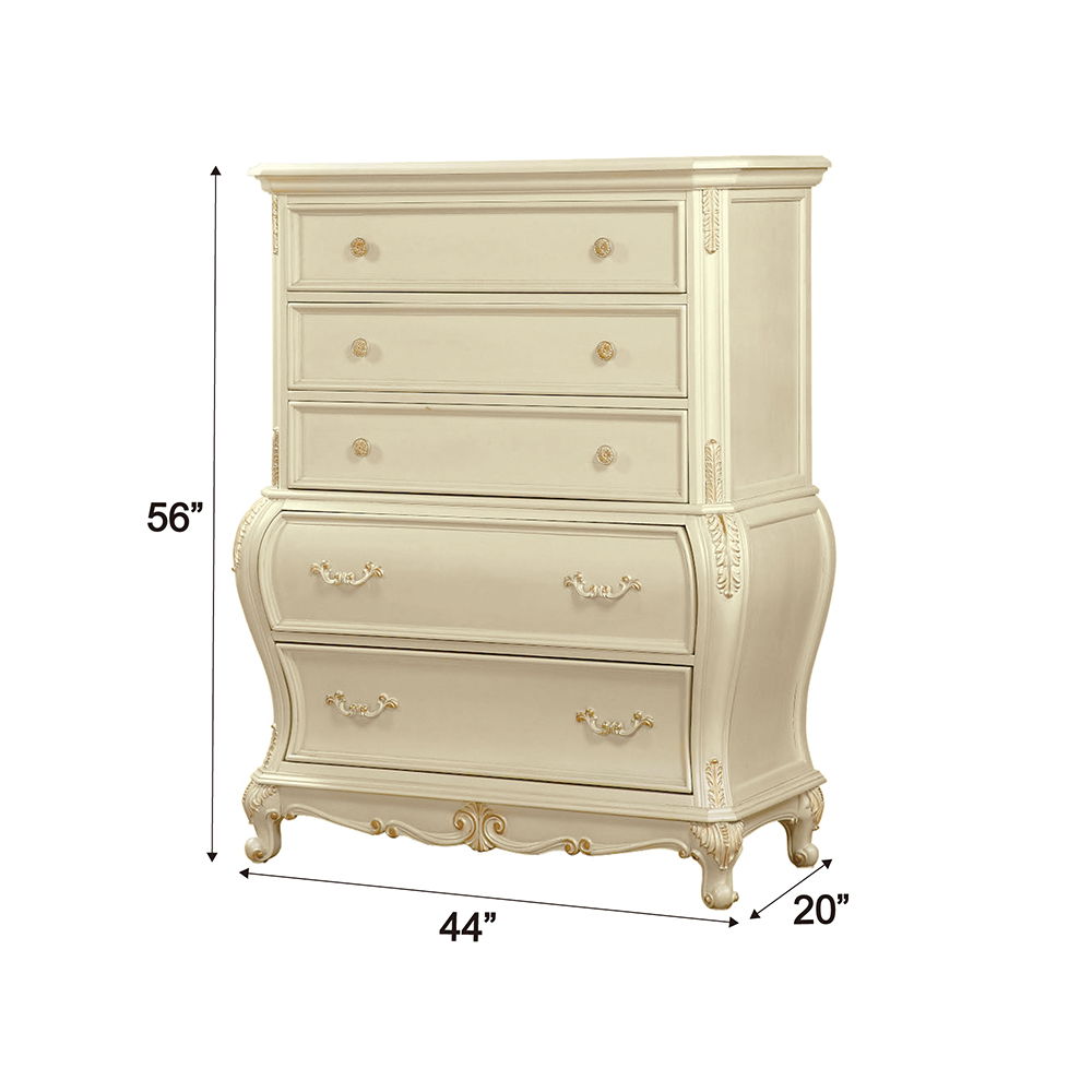Chantelle - Chest - Pearl White Finish, white, view 4