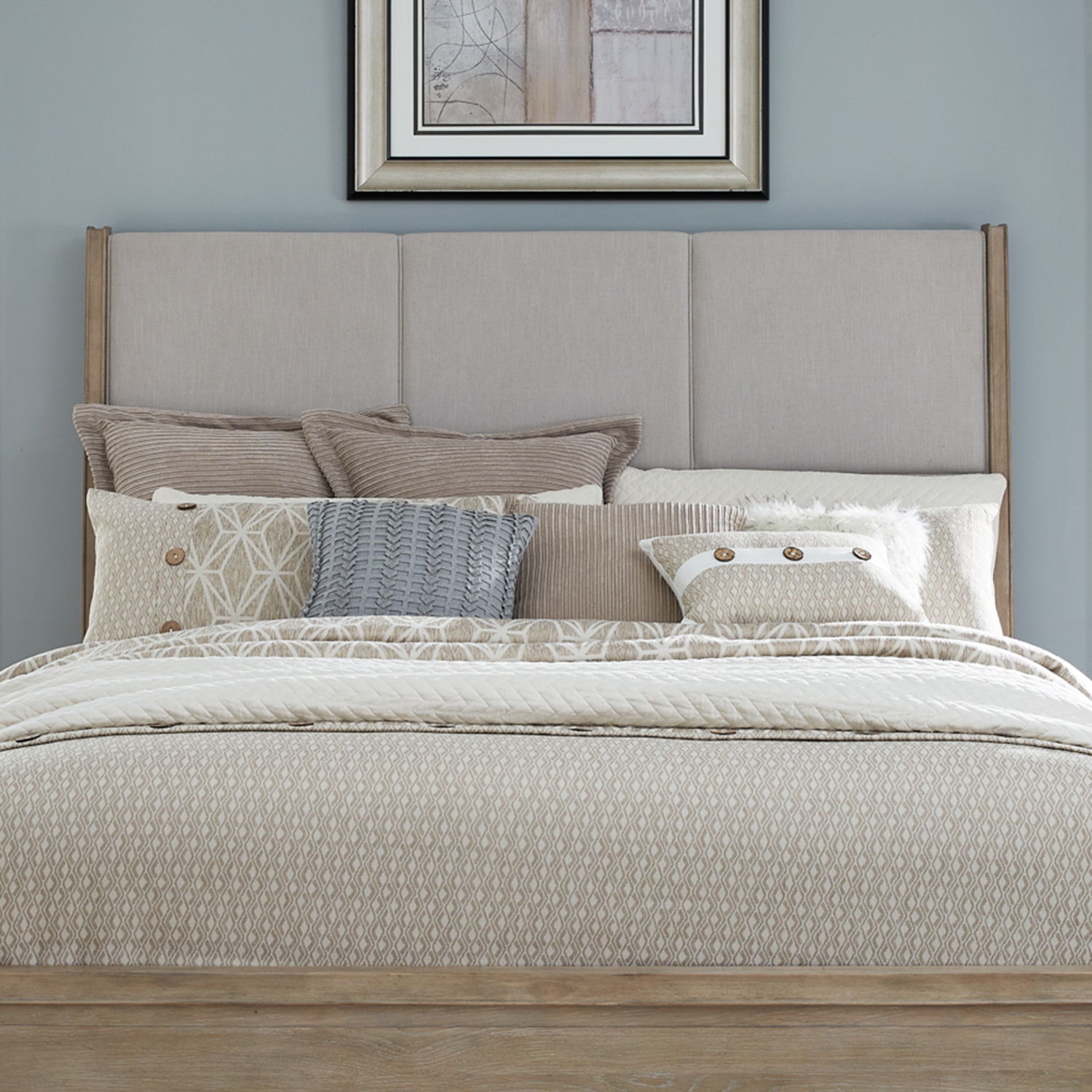 Liberty Furniture Brentwood - Queen Upholstered Panel Headboard - Sandstone