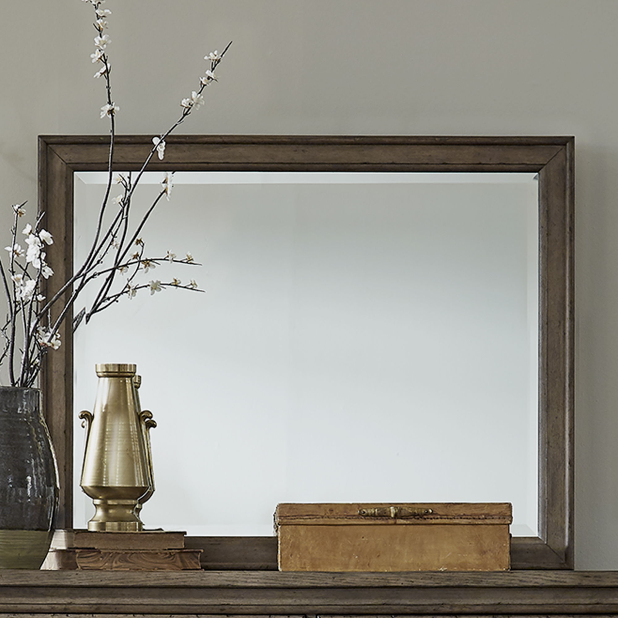Liberty Furniture Americana Farmhouse - Landscape Mirror - Light Brown