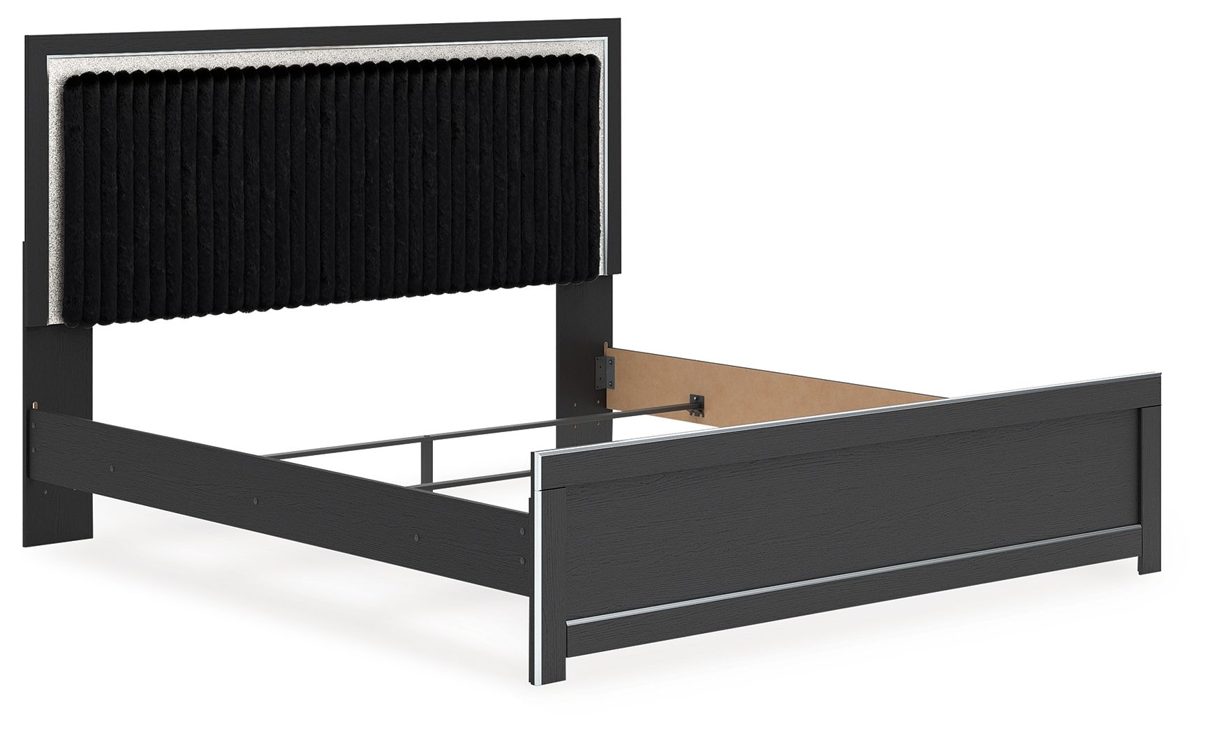 Zuraleus - King Upholstered Panel Bed - Black