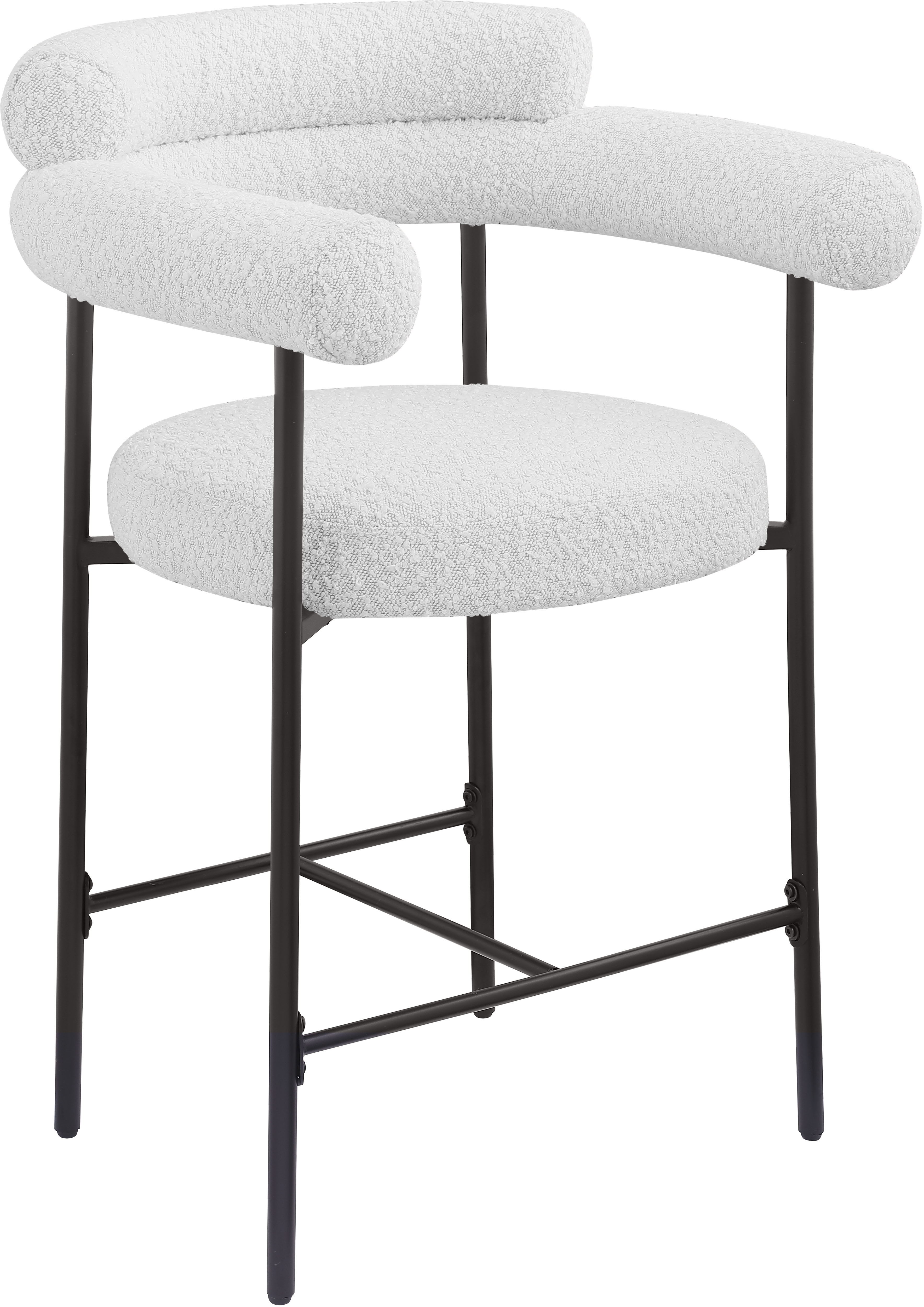 Blake - Counter Stool With Black Base (Set of 2) - Cream
