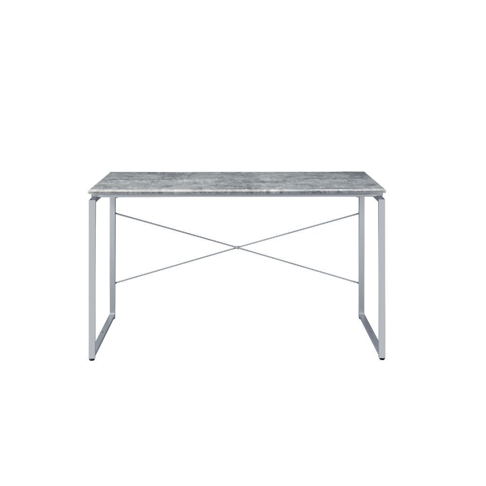 Jurgen - Writing Desk - Faux Concrete & Silver, silver, view 2