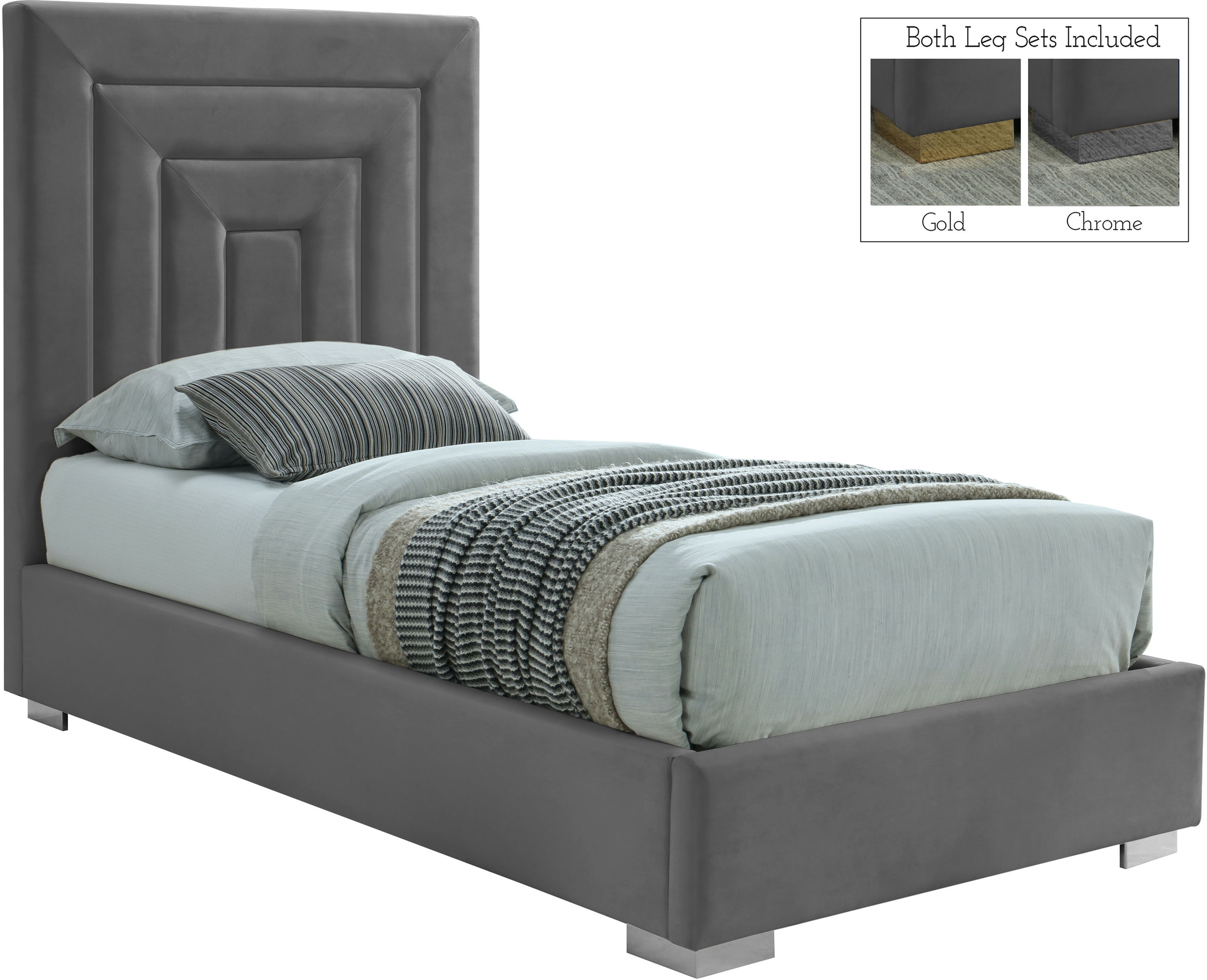 Nora - Twin Bed - Gray