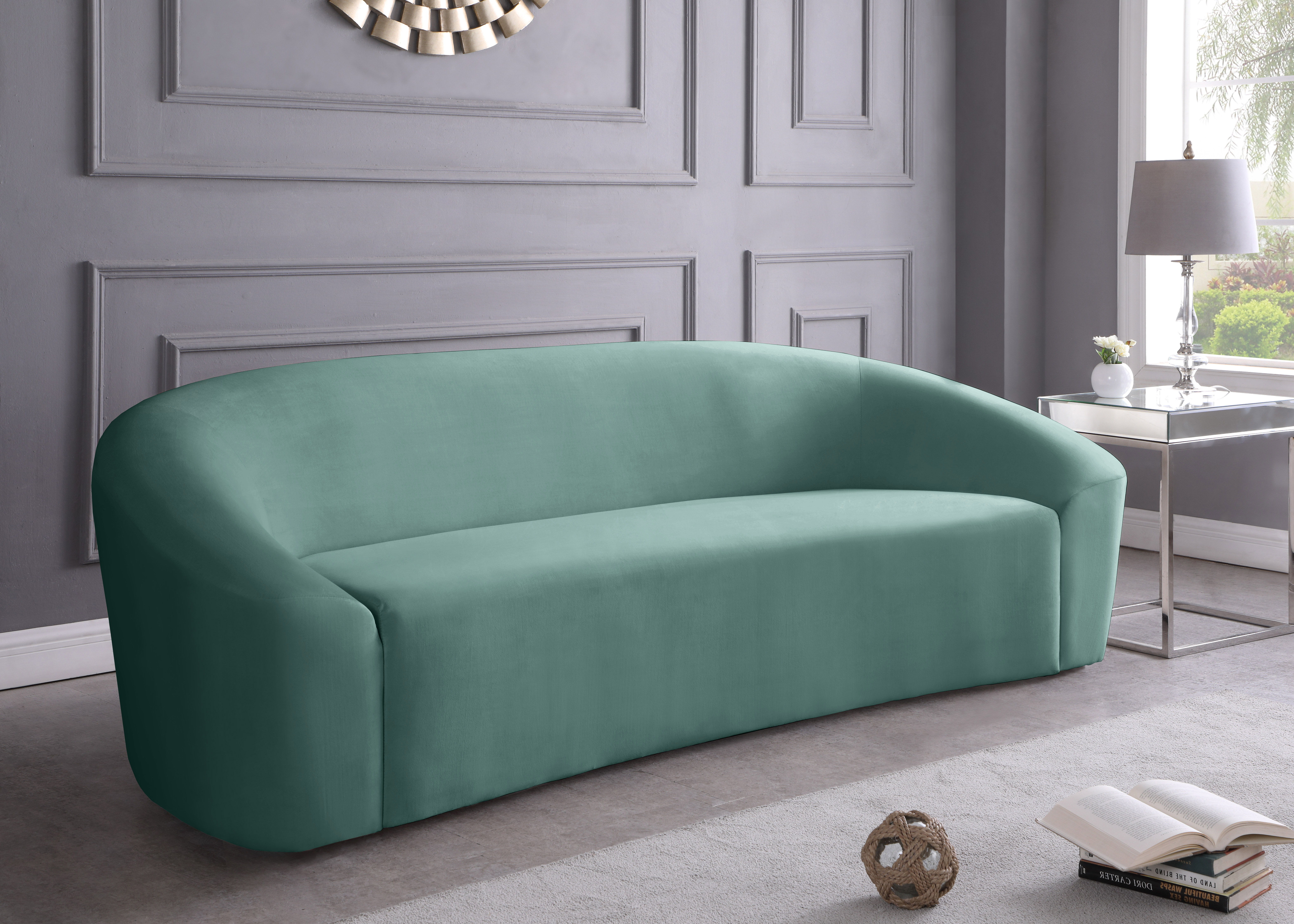 Riley - Velvet Sofa - Mint
