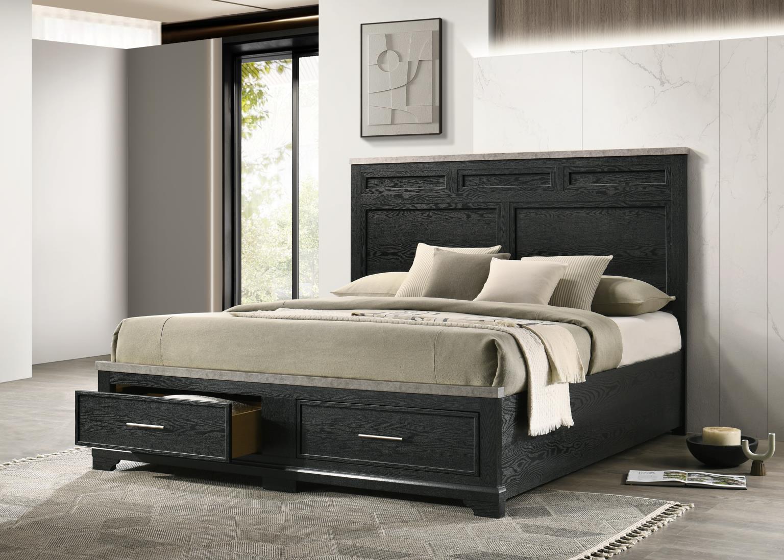 B324 - Queen Bed - Antique Gray