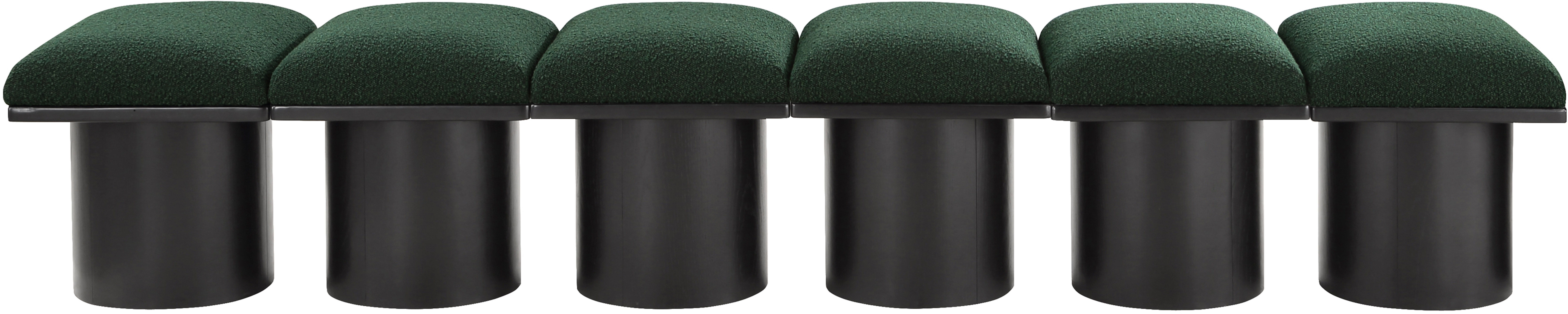 Pavilion - 93" 6 Piece Modular Bench With Black Base - Green