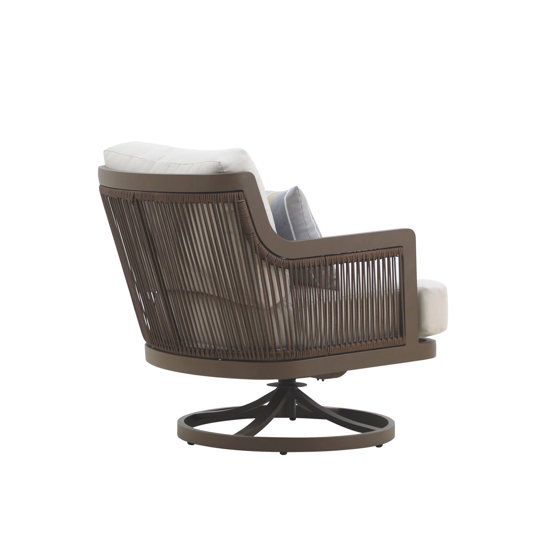Genova - Patio Swivel Club Chair With Accent Pillow (Set of 2) - Gray, light gray, view 4
