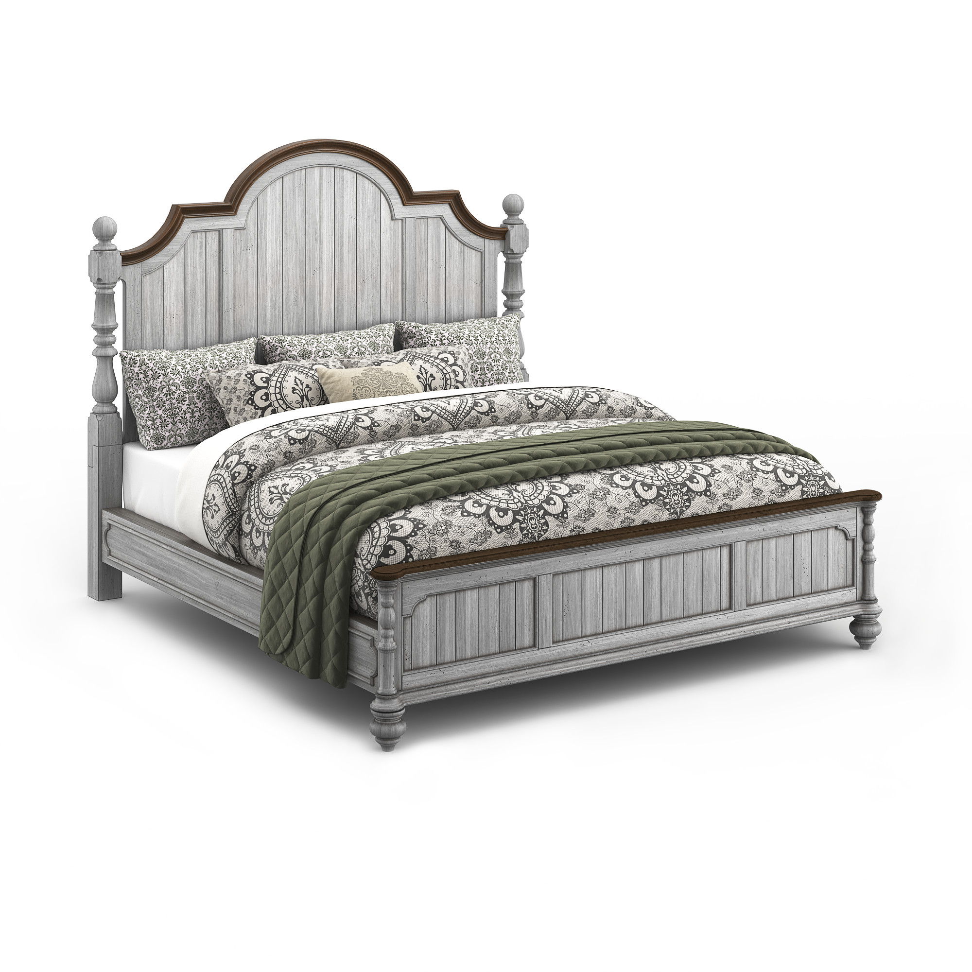 Plymouth - King Poster Bed - Gray, gray, view 2