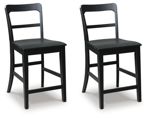 Greddinton - Barstool (Set of 2) - Black, black